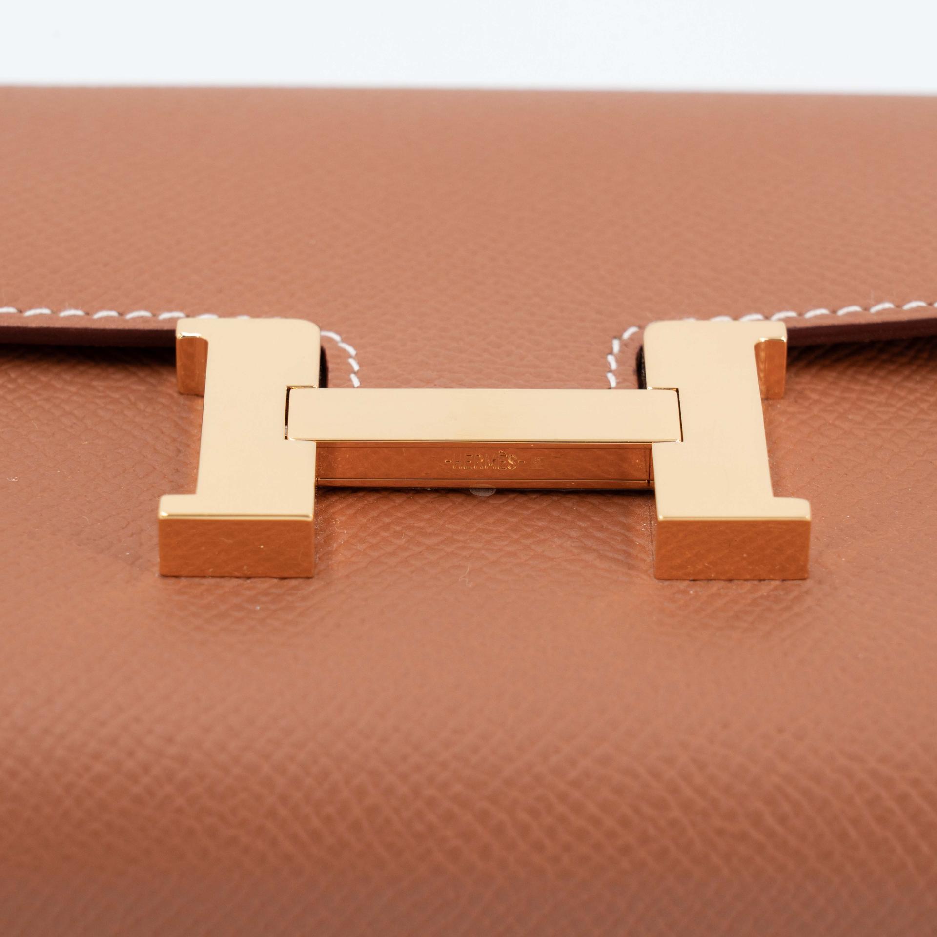 A美品 HERMÈS 爱马仕 Constance To Go 37 金棕色 Gold Epsom皮 金扣 W刻 2024年 - 5