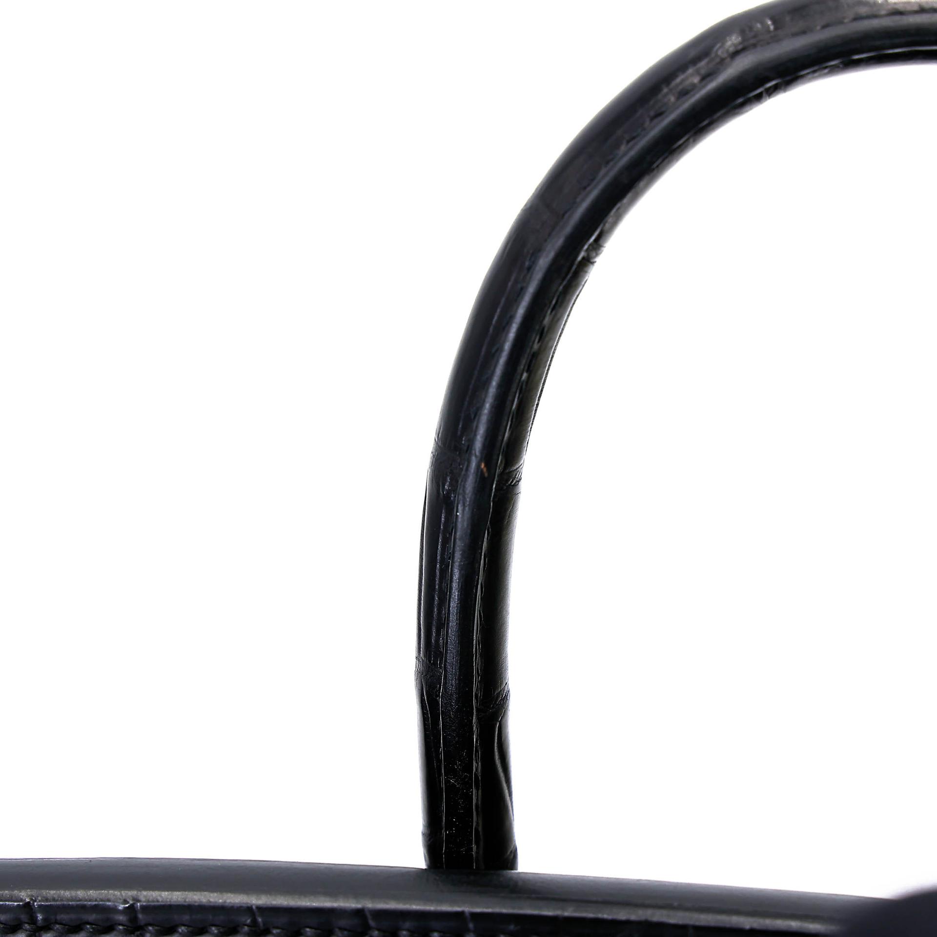 Excellent ( Rank SA ) HERMÈS Birkin 25 Noir (89) Matte Niloticus Crocodile Gold hardware R (2014) - 20