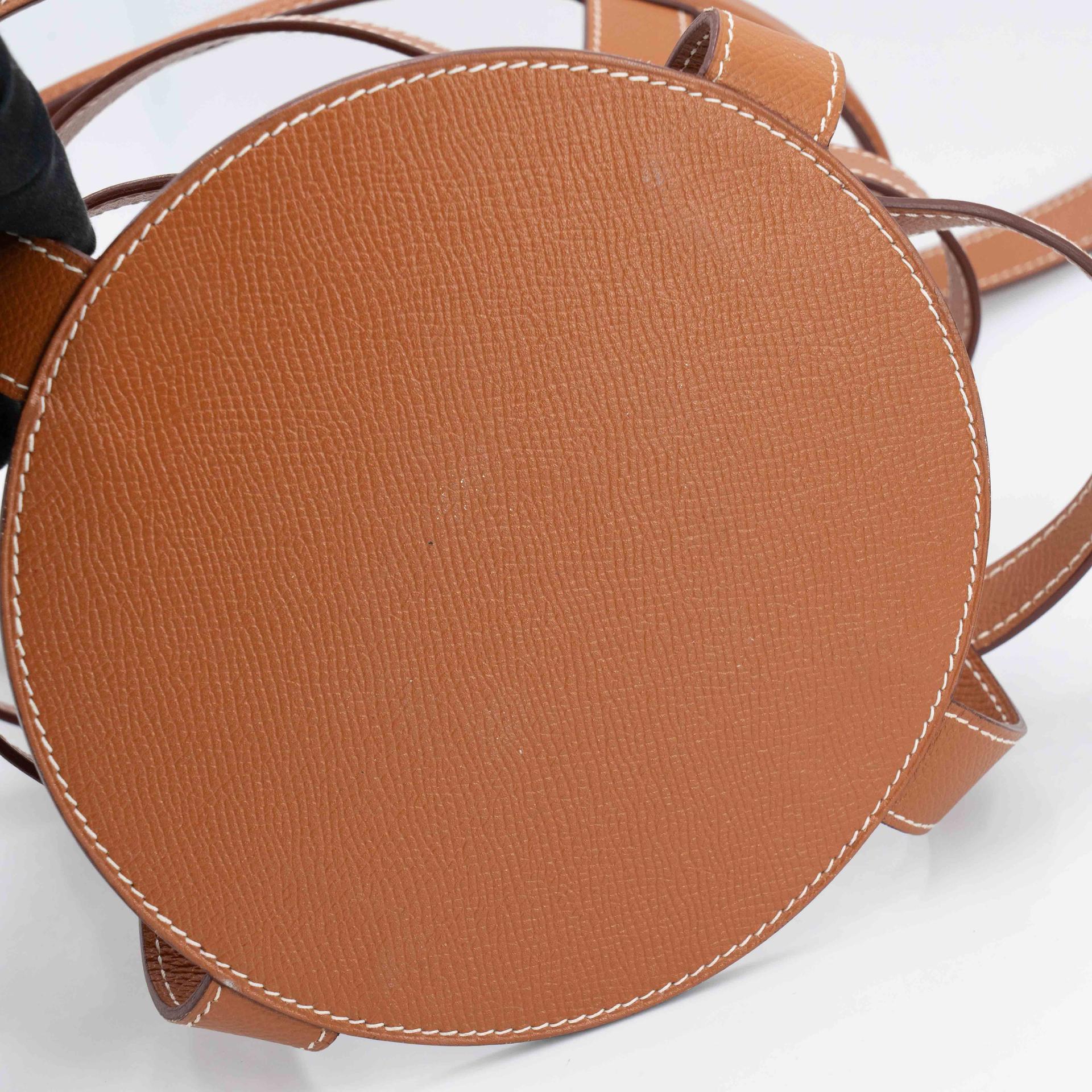 Very Good ( Rank A) HERMÈS Musardine Bucket bag Gold (37) Epsom silk Palladium hardware X (2016) - 27