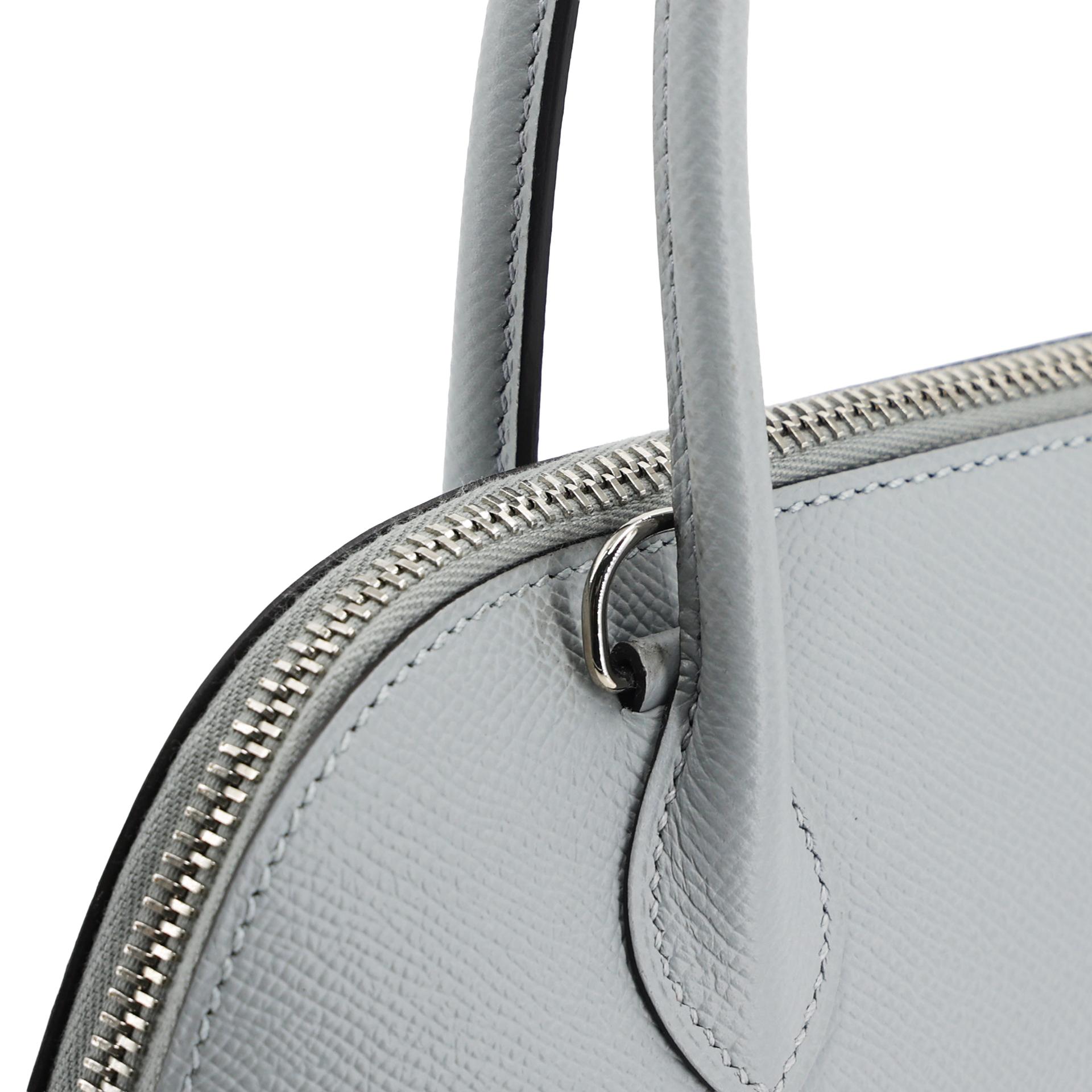 Excellent ( Rank SA ) HERMÈS Bolide 27 Bleu Glacier (8U) Epsom Palladium hardware T (2015) - 11