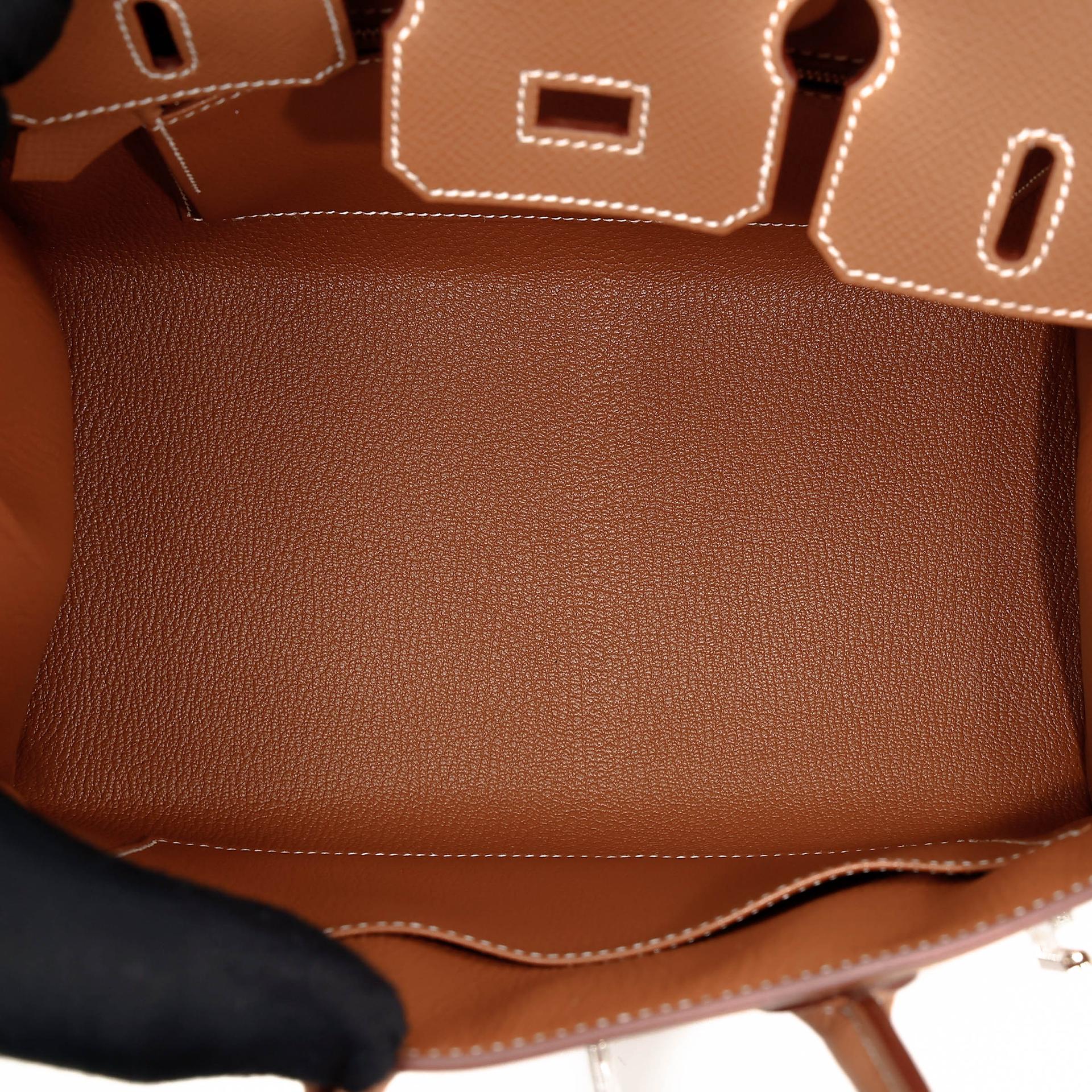 Unused ( Rank NS ) HERMÈS Birkin 25 Sellier Gold (37) Epsom Palladium hardware W (2024) - 14