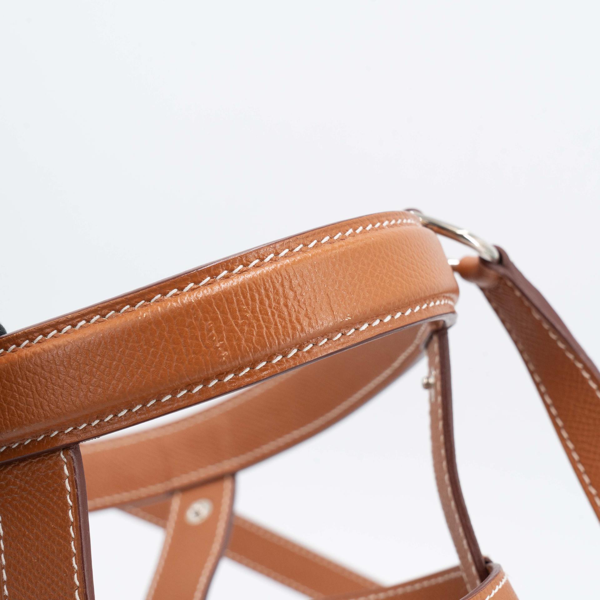 Very Good ( Rank A) HERMÈS Musardine Bucket bag Gold (37) Epsom silk Palladium hardware X (2016) - 26