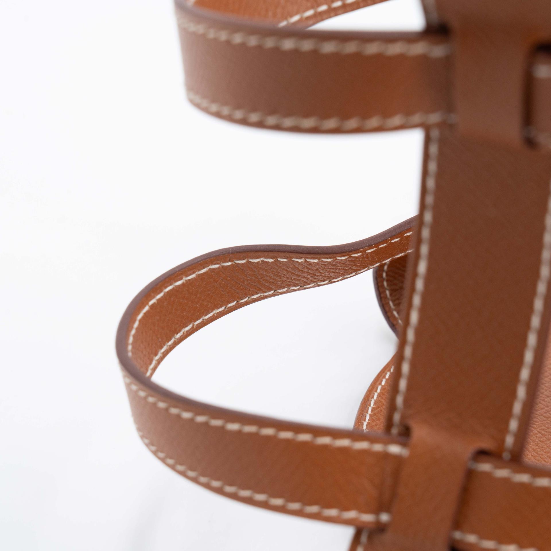 Very Good ( Rank A) HERMÈS Musardine Bucket bag Gold (37) Epsom silk Palladium hardware X (2016) - 18