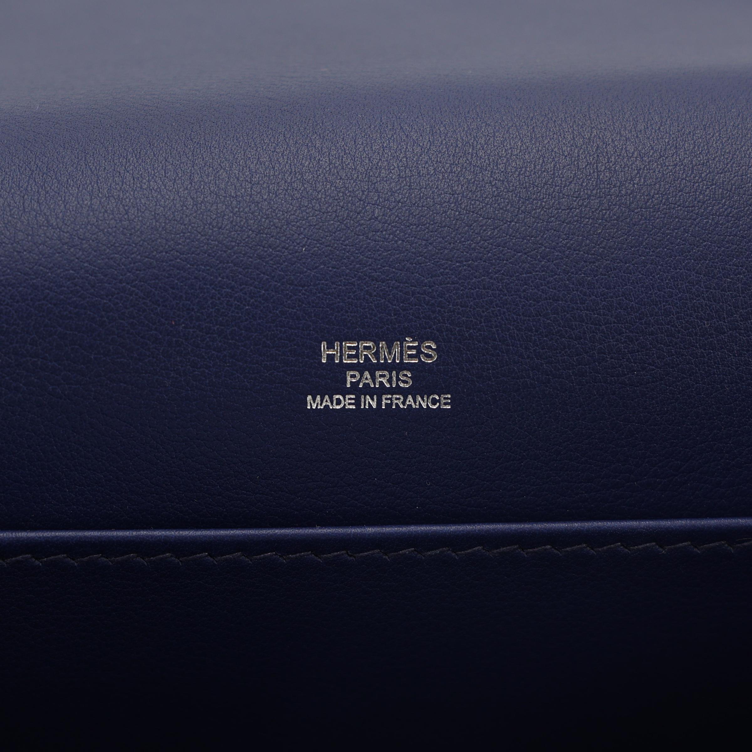 Excellent ( Rank SA ) HERMÈS Roulis 23 Bleu Ocean (Z7) Bleu Saphir (73) Navy (7U) Doblis Suede Swift Sombrero Palladium hardware T (2015) - 14