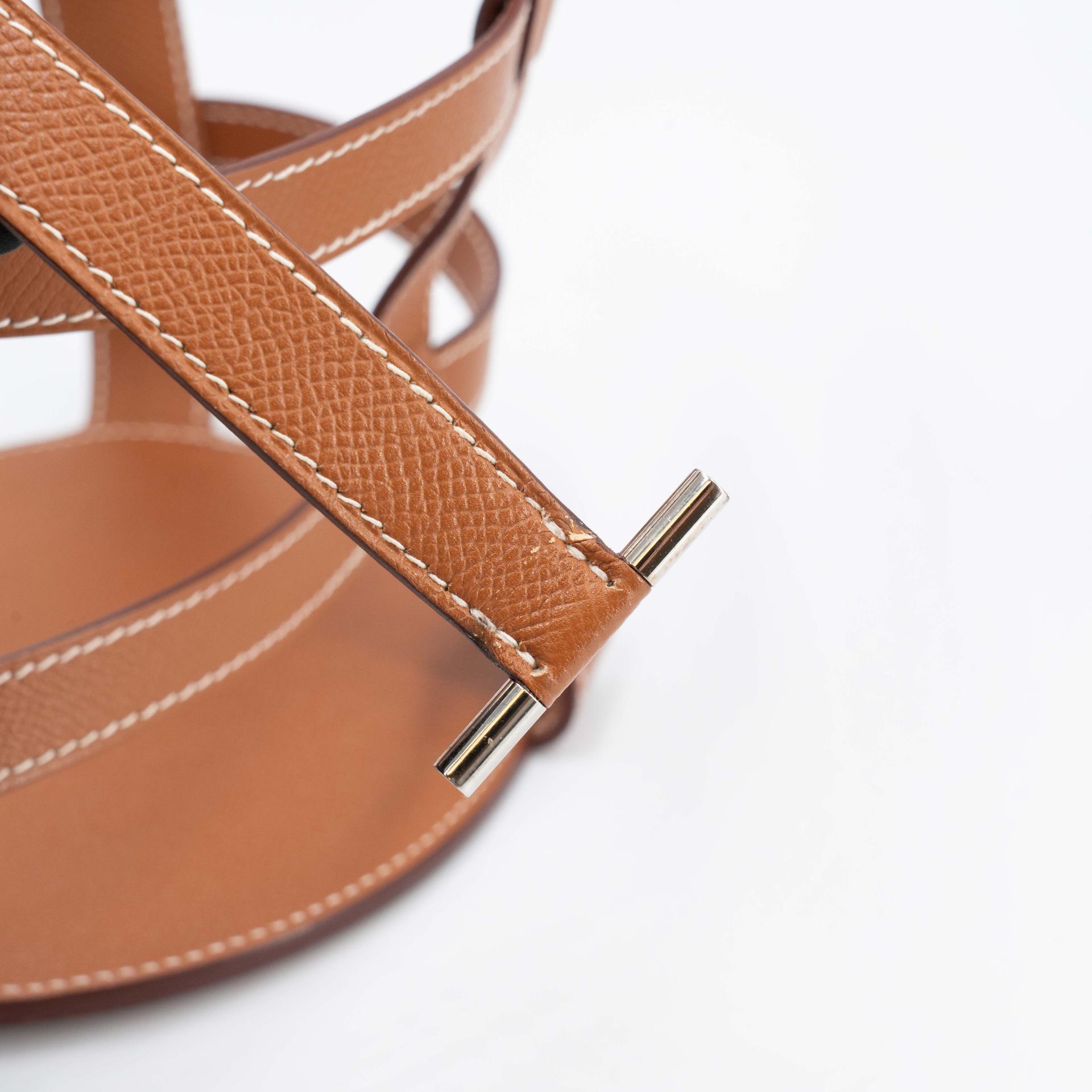 Very Good ( Rank A) HERMÈS Musardine Bucket bag Gold (37) Epsom silk Palladium hardware X (2016) - 21