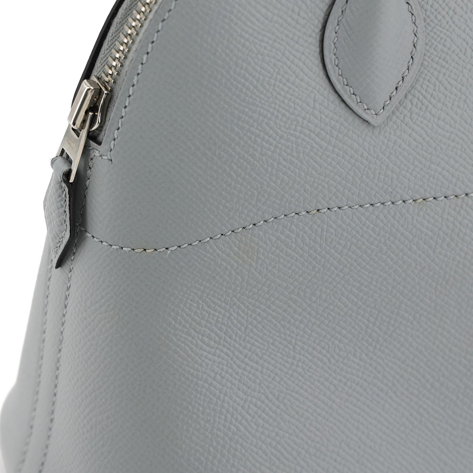 Excellent ( Rank SA ) HERMÈS Bolide 27 Bleu Glacier (8U) Epsom Palladium hardware T (2015) - 8