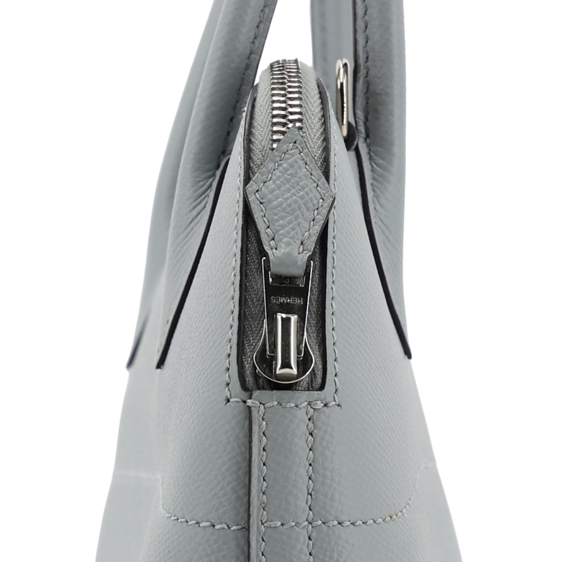 Excellent ( Rank SA ) HERMÈS Bolide 27 Bleu Glacier (8U) Epsom Palladium hardware T (2015) - 10