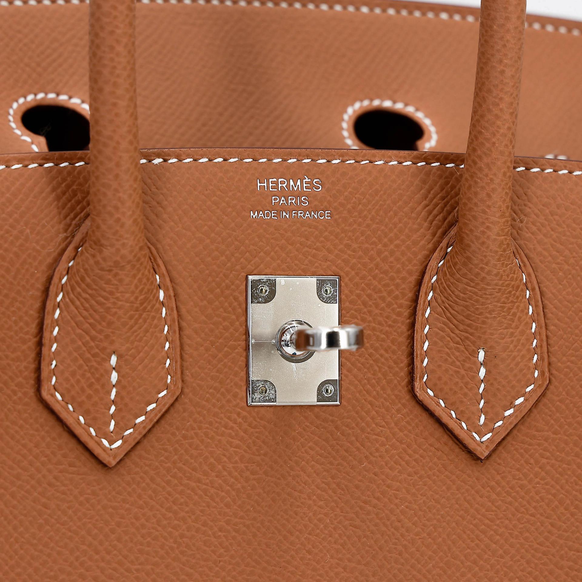 Unused ( Rank NS ) HERMÈS Birkin 25 Sellier Gold (37) Epsom Palladium hardware W (2024) - 10