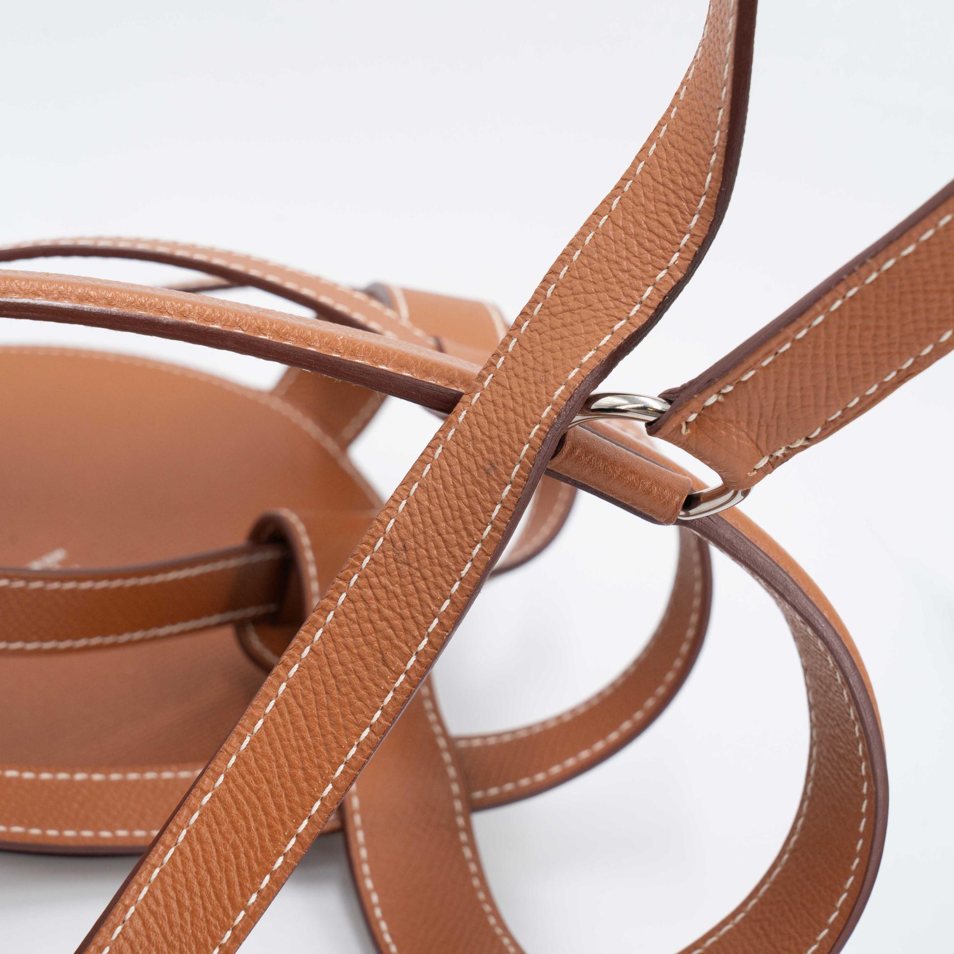 Very Good ( Rank A) HERMÈS Musardine Bucket bag Gold (37) Epsom silk Palladium hardware X (2016) - 28