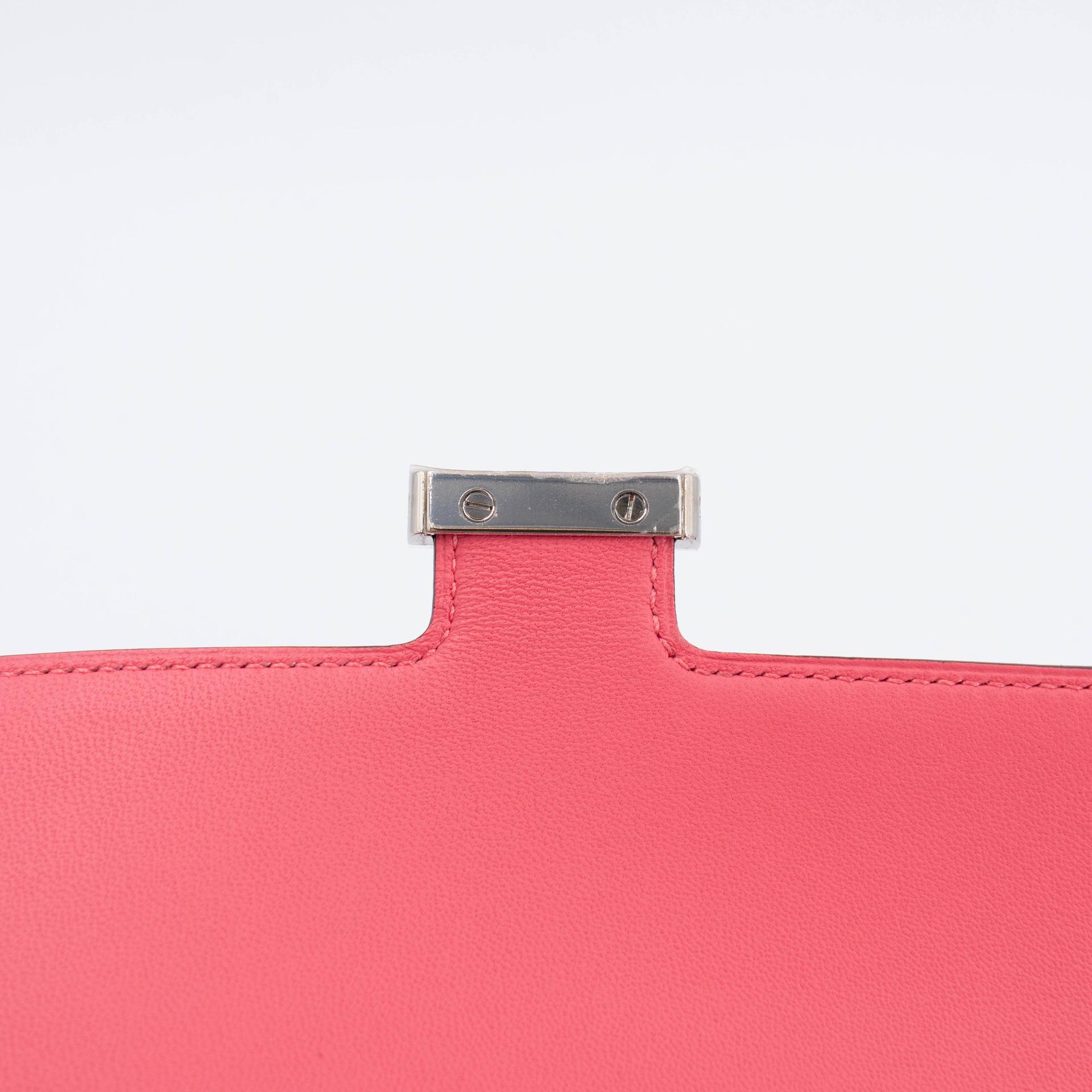 Unused ( Rank NS ) HERMÈS Constance Long wallet Rose Azalee (8W) Epsom Palladium hardware A (2017) - 10