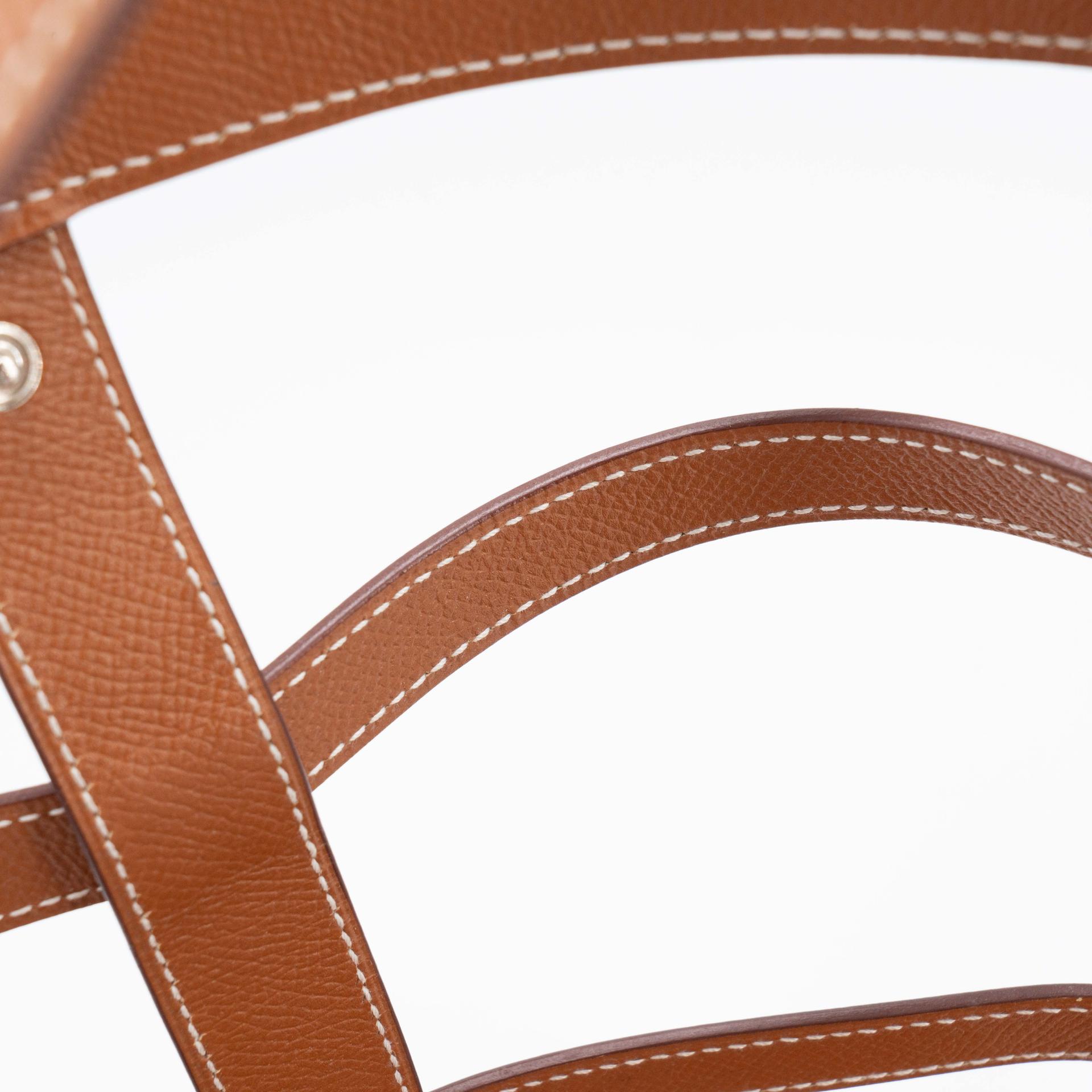 Very Good ( Rank A) HERMÈS Musardine Bucket bag Gold (37) Epsom silk Palladium hardware X (2016) - 20