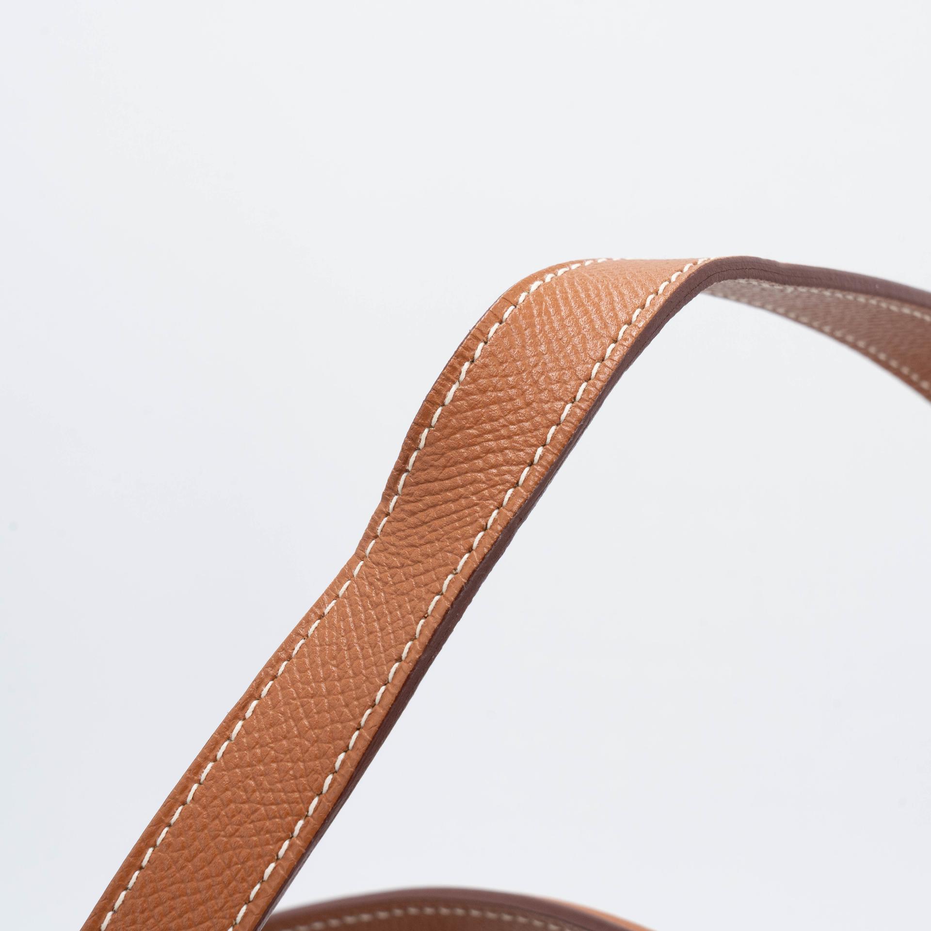 Very Good ( Rank A) HERMÈS Musardine Bucket bag Gold (37) Epsom silk Palladium hardware X (2016) - 23