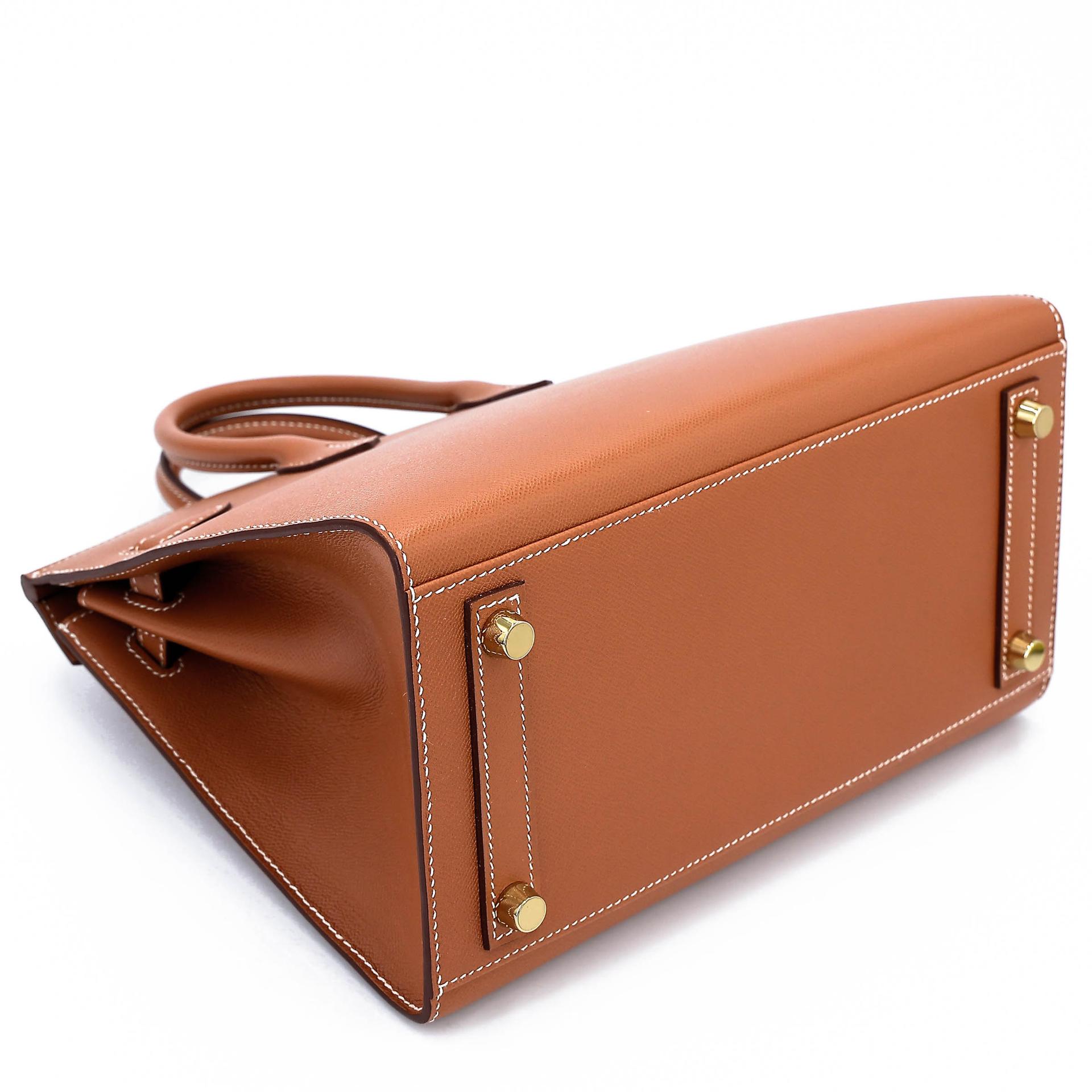 SA超美品 HERMÈS 愛馬仕 Birkin 25 外縫 37 金棕色 Gold Madame皮 金扣 Z刻 2021年 - 8