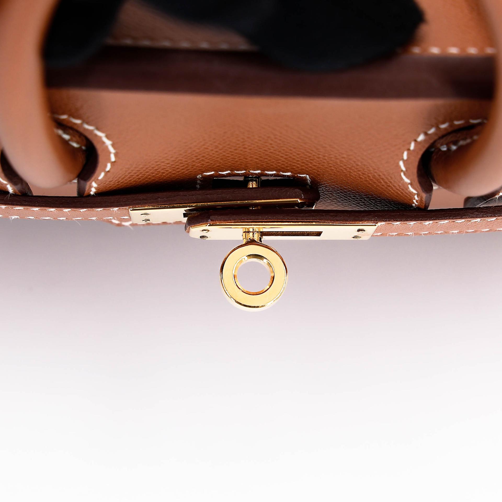 SA超美品 HERMÈS 愛馬仕 Birkin 25 外縫 37 金棕色 Gold Madame皮 金扣 Z刻 2021年 - 16