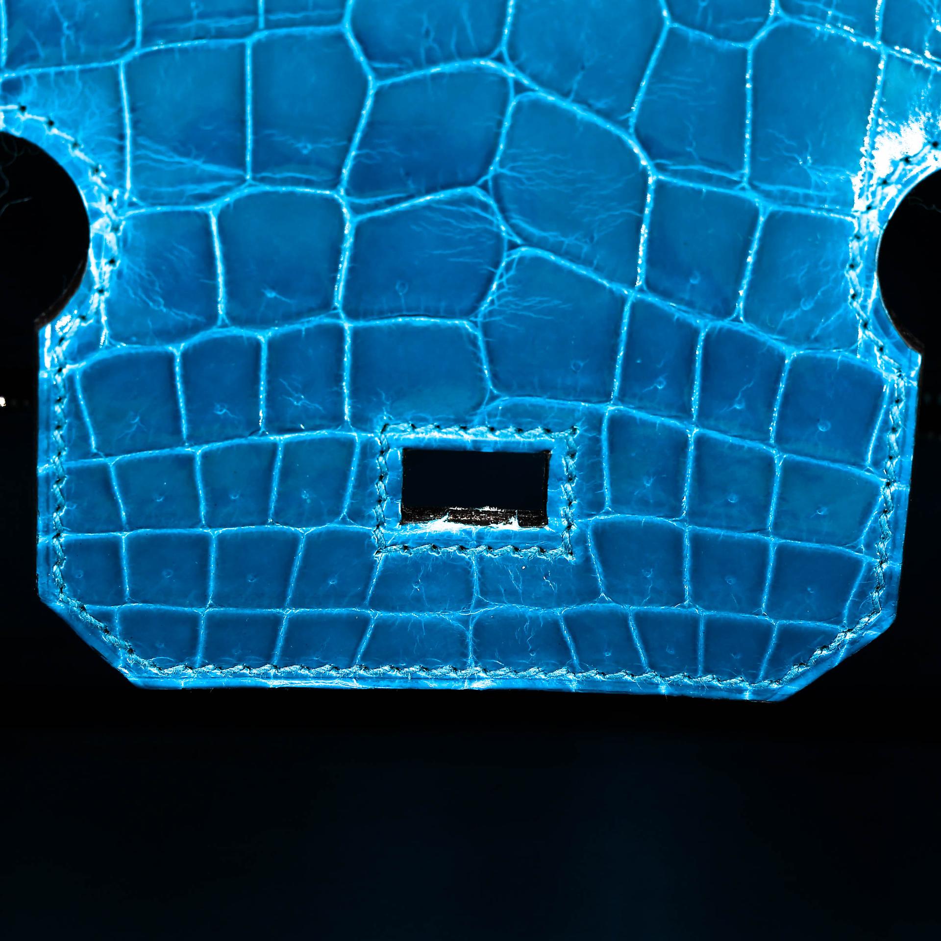 Unused ( Rank NS ) HERMÈS Birkin 30 Bleu Izmir (7W) Shiny Niloticus Crocodile Palladium hardware T (2015) - 18