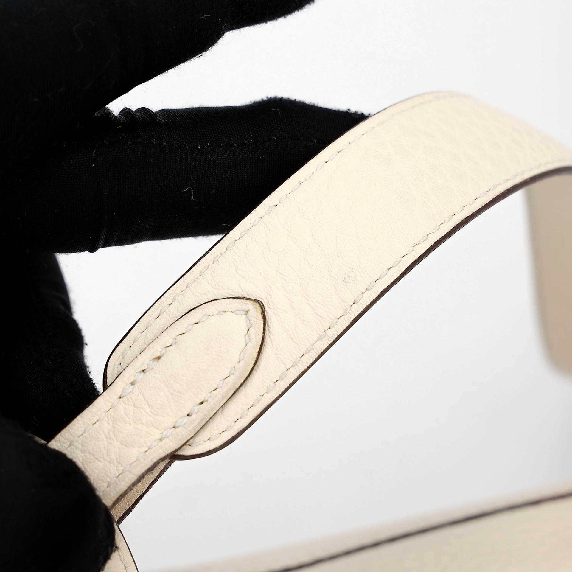 中古AB HERMÈS 愛馬仕 Mini Lindy I2 奶油白 Nata Clemence小牛皮 金扣 U刻 2022年 - 21