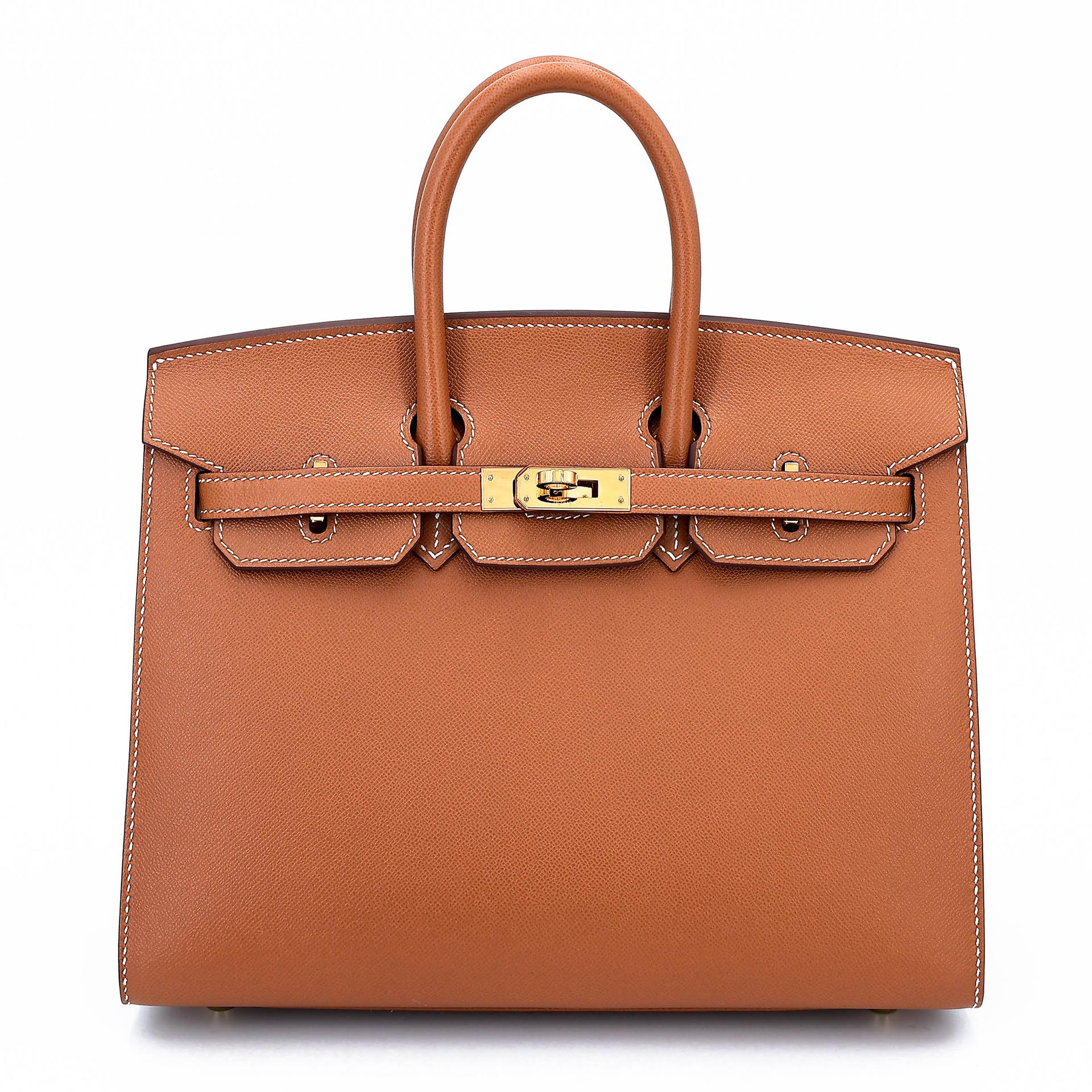 SA超美品 HERMÈS 愛馬仕 Birkin 25 外縫 37 金棕色 Gold Madame皮 金扣 Z刻 2021年 - 1