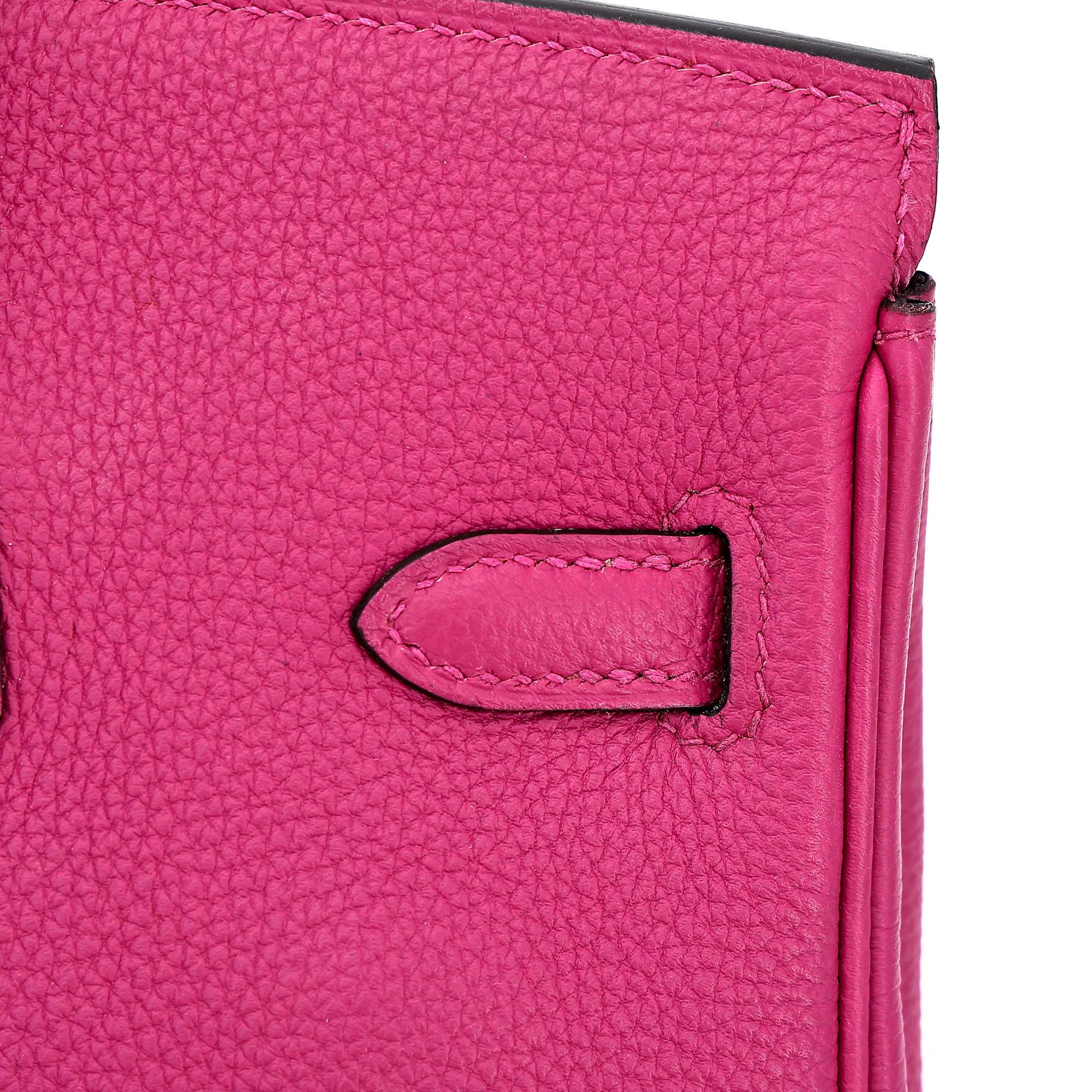 Very Good ( Rank A) HERMÈS Birkin 25 Rose Purple (L3) Togo Palladium hardware C (2018) - 13