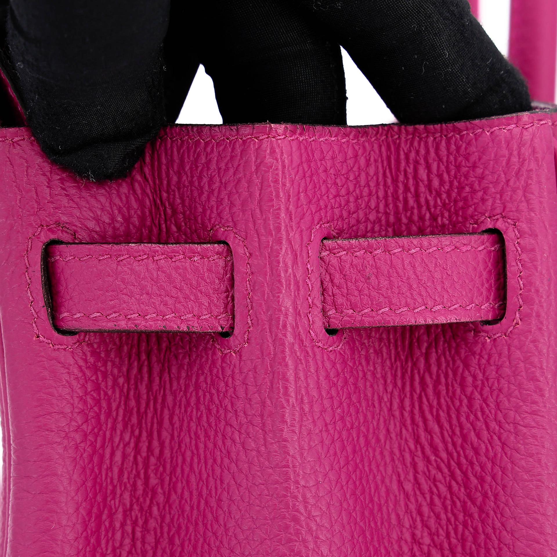 Very Good ( Rank A) HERMÈS Birkin 25 Rose Purple (L3) Togo Palladium hardware C (2018) - 17