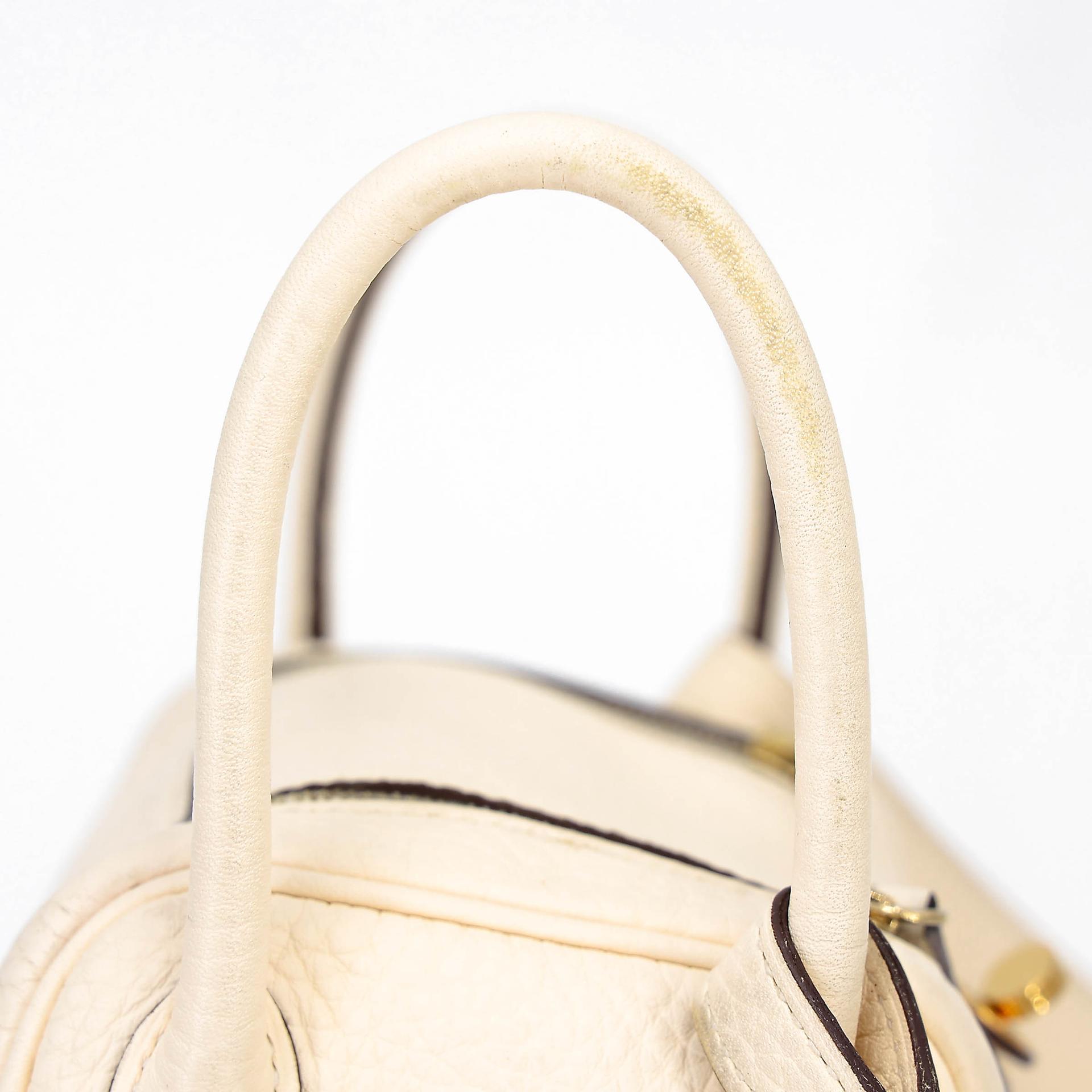 中古AB HERMÈS 愛馬仕 Mini Lindy I2 奶油白 Nata Clemence小牛皮 金扣 U刻 2022年 - 30