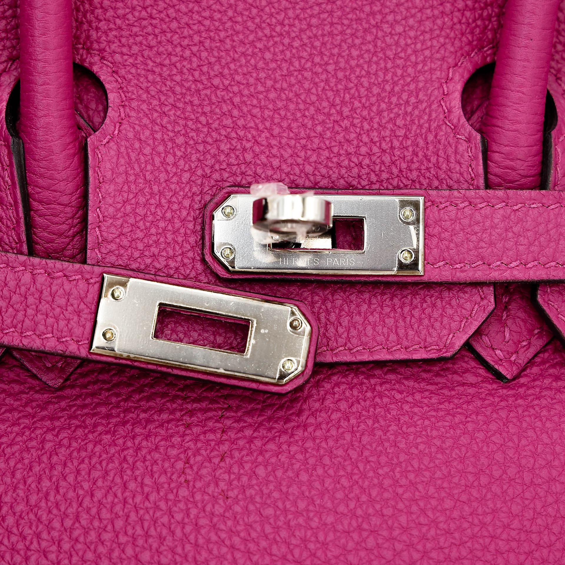 Very Good ( Rank A) HERMÈS Birkin 25 Rose Purple (L3) Togo Palladium hardware C (2018) - 15