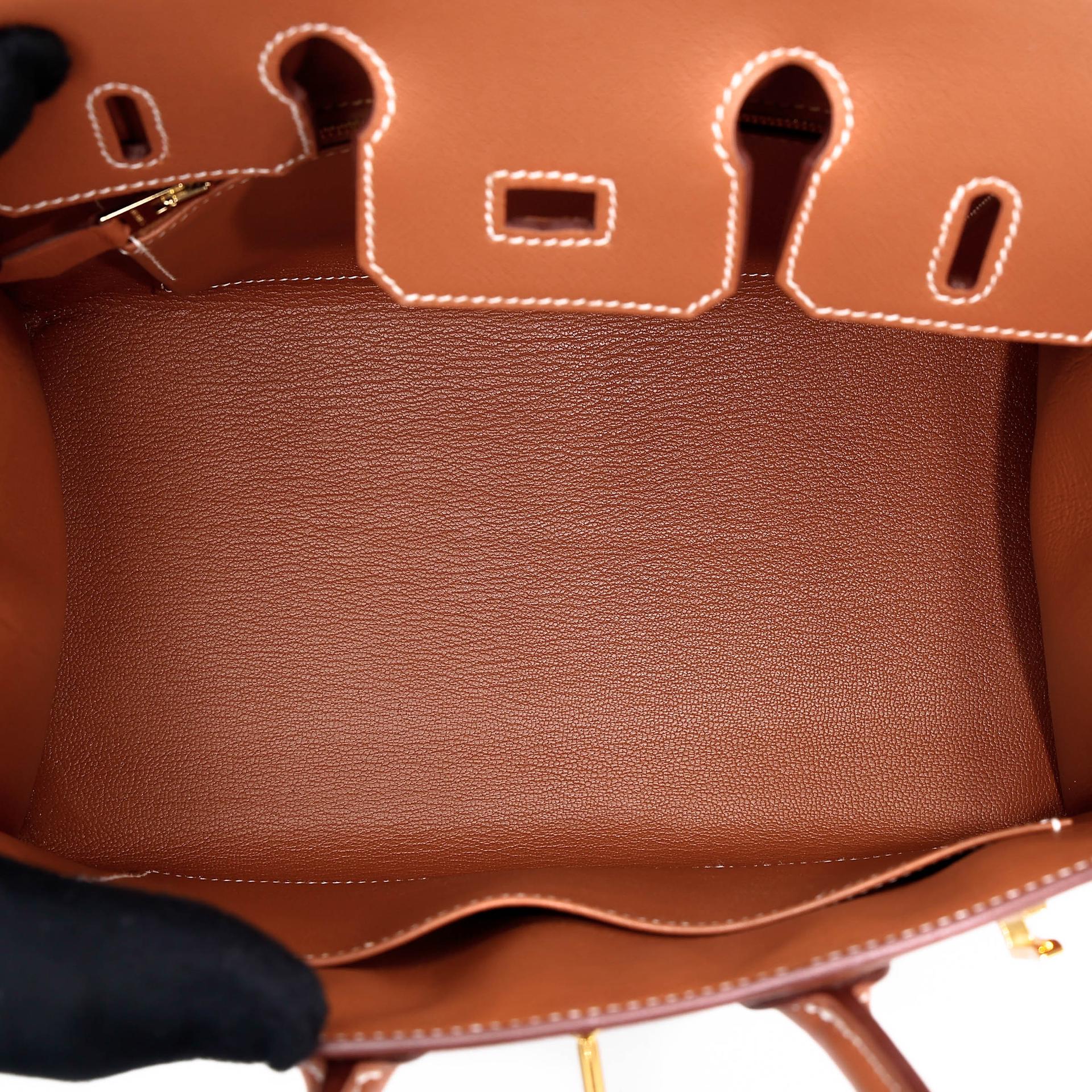 SA超美品 HERMÈS 愛馬仕 Birkin 25 外縫 37 金棕色 Gold Madame皮 金扣 Z刻 2021年 - 21