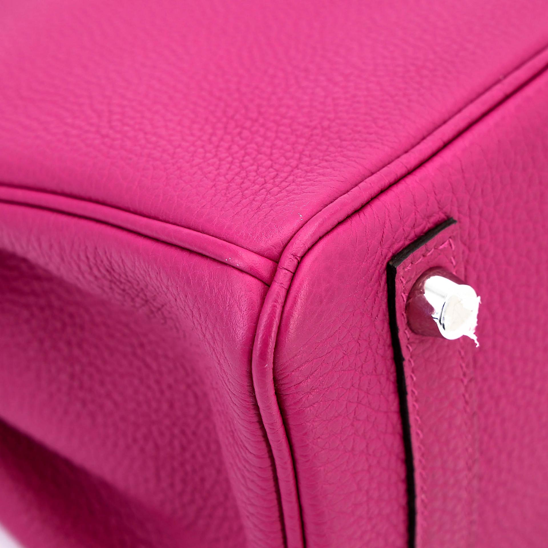 Very Good ( Rank A) HERMÈS Birkin 25 Rose Purple (L3) Togo Palladium hardware C (2018) - 12