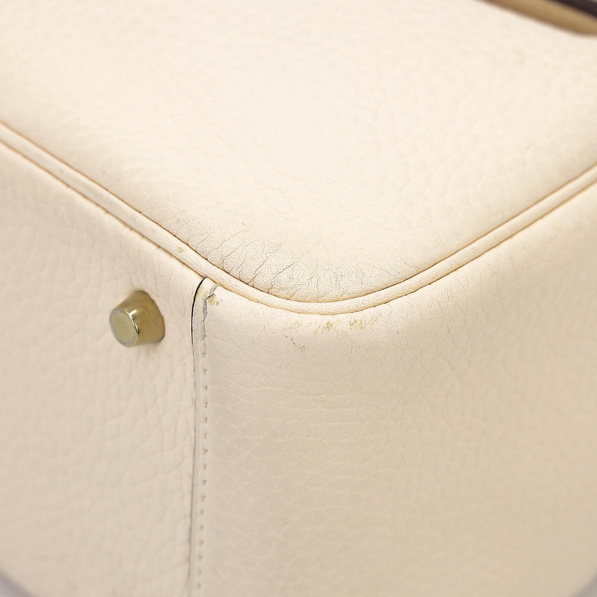 中古AB HERMÈS 愛馬仕 Mini Lindy I2 奶油白 Nata Clemence小牛皮 金扣 U刻 2022年 - 8
