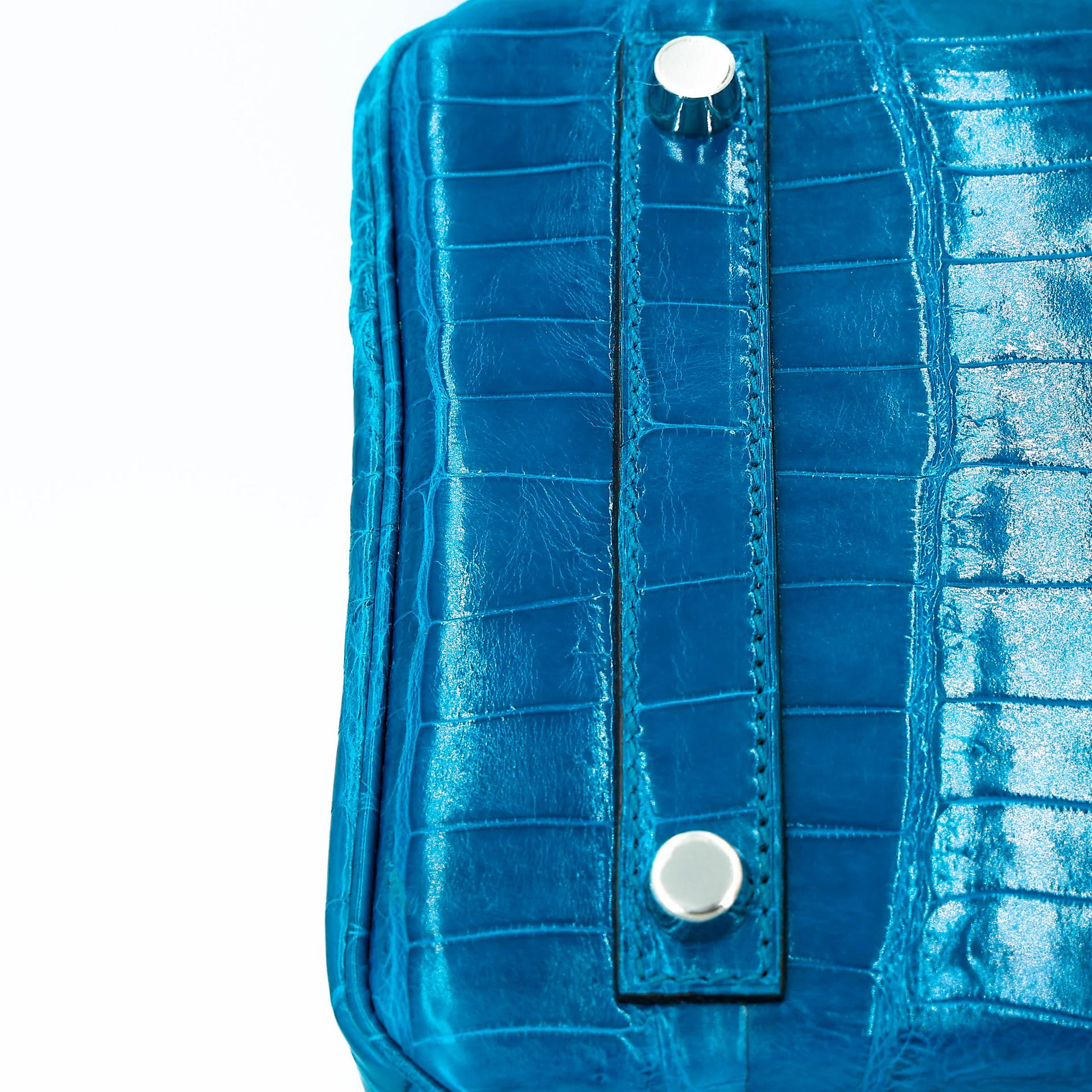 Unused ( Rank NS ) HERMÈS Birkin 30 Bleu Izmir (7W) Shiny Niloticus Crocodile Palladium hardware T (2015) - 11