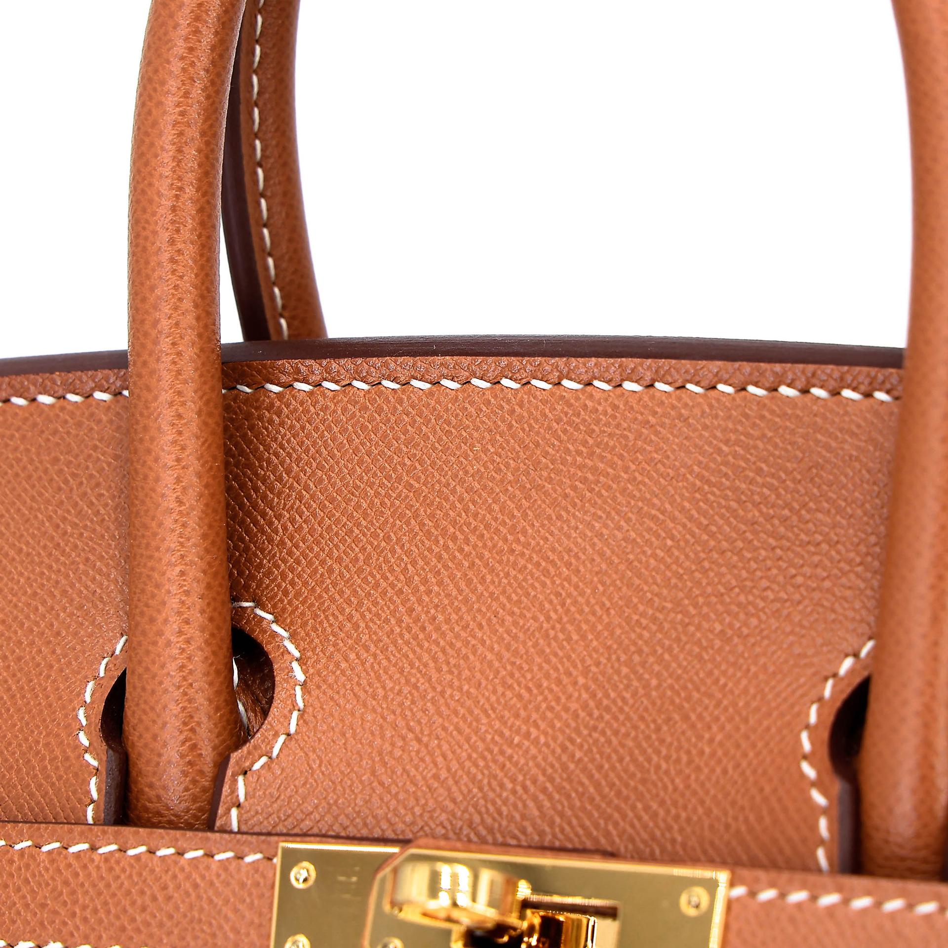 SA超美品 HERMÈS 愛馬仕 Birkin 25 外縫 37 金棕色 Gold Madame皮 金扣 Z刻 2021年 - 11