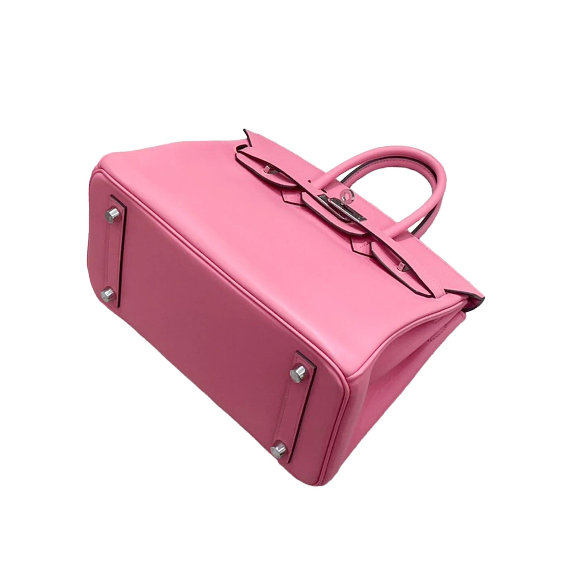 A美品 HERMÈS 爱马仕 Birkin 25 8W 唇膏粉 Rose Azalee Swift牛皮 银扣 Y刻 2020年 - 5
