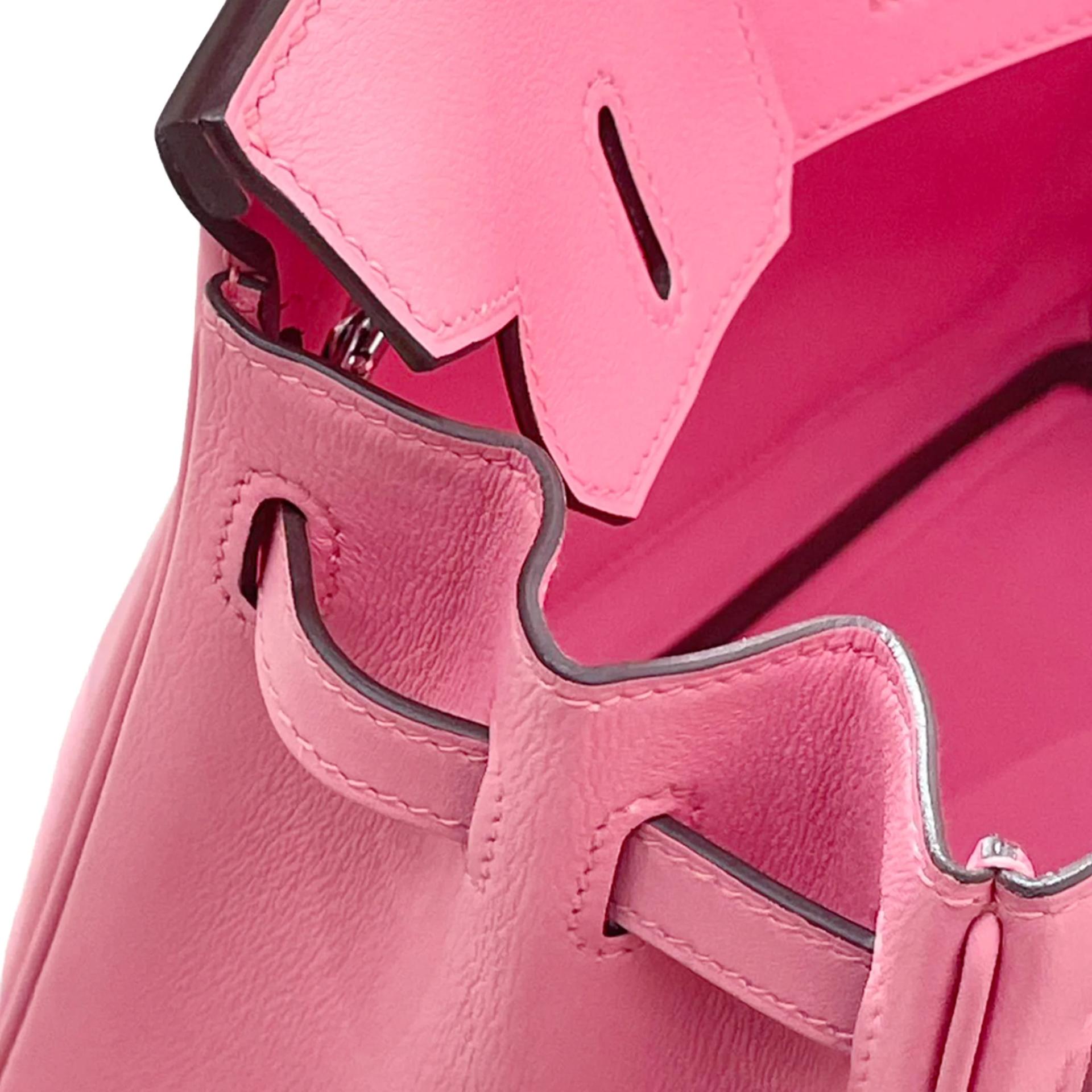 A美品 HERMÈS 爱马仕 Birkin 25 8W 唇膏粉 Rose Azalee Swift牛皮 银扣 Y刻 2020年 - 12