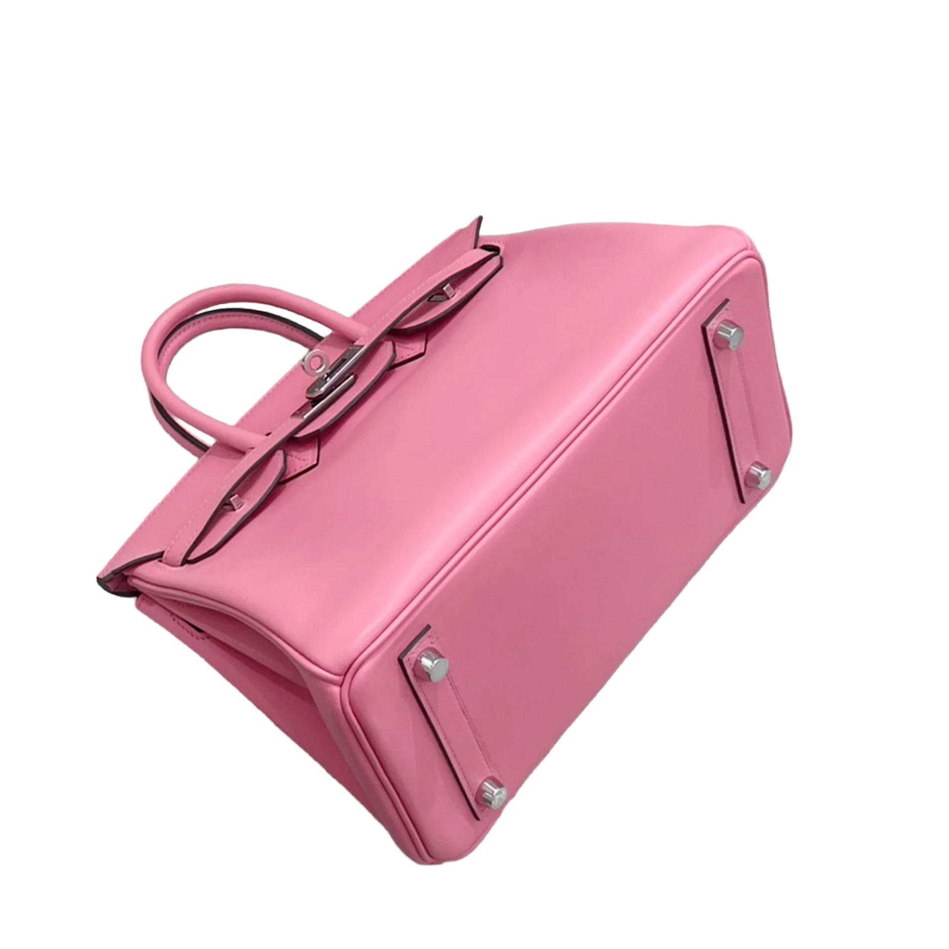A美品 HERMÈS 爱马仕 Birkin 25 8W 唇膏粉 Rose Azalee Swift牛皮 银扣 Y刻 2020年 - 4