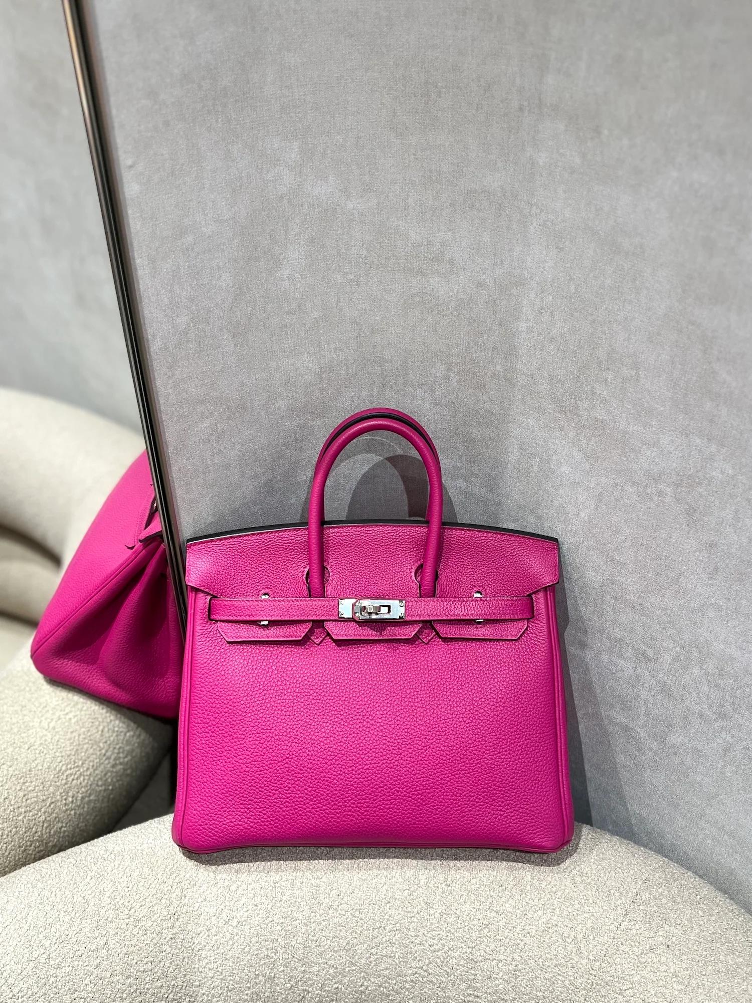 Very Good ( Rank A) HERMÈS Birkin 25 Rose Purple (L3) Togo Palladium hardware C (2018) - 3