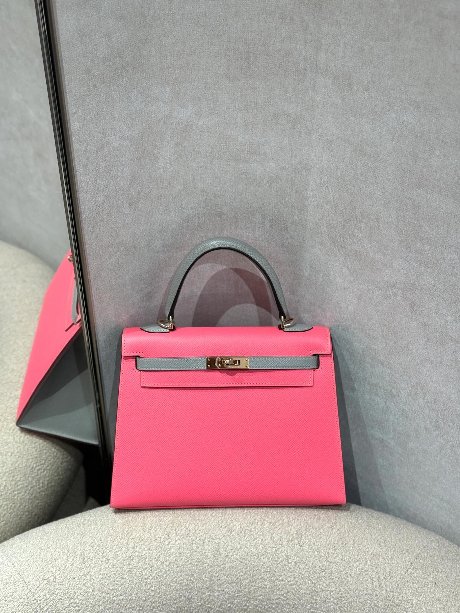 ランク SA HERMÈS エルメス スペシャルオーダー ケリー25 セリエ HSS ローズアザレ (8W) グリムエット (4Z) エプソン シャンパンゴールド金具 A刻印 (2017) - 3
