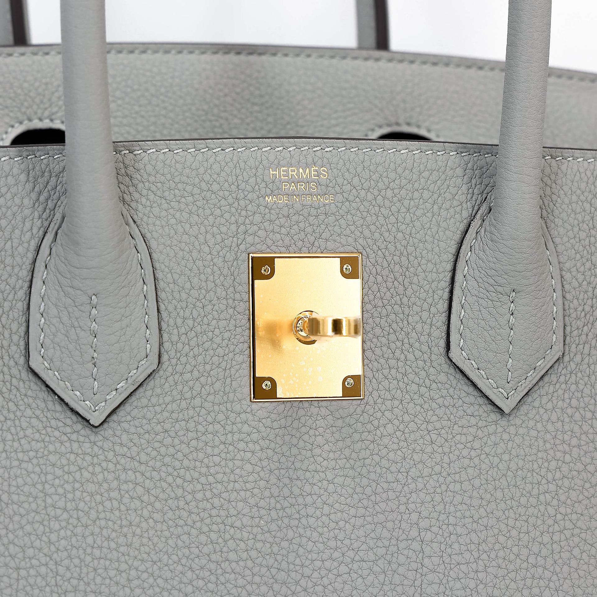 Unused ( Rank NS ) HERMÈS Birkin 30 Gris Mouette (4Z) Togo Gold hardware W (2024) - 10