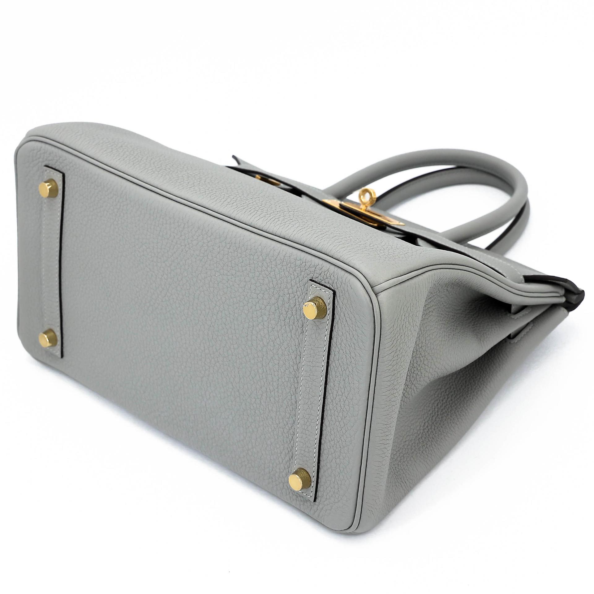 Unused ( Rank NS ) HERMÈS Birkin 30 Gris Mouette (4Z) Togo Gold hardware W (2024) - 4