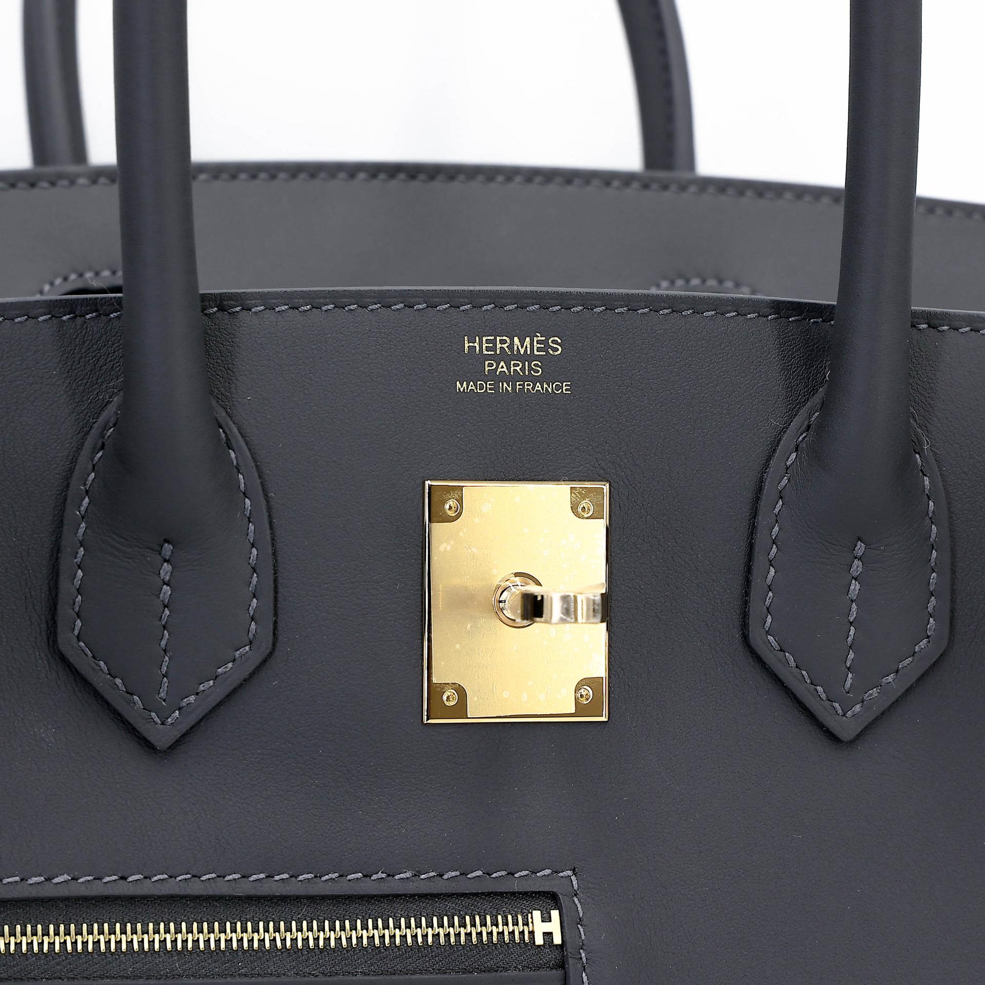 全新 HERMÈS 爱马仕 Birkin 30 Colormatic 85 石板灰 Ardoise Swift牛皮 香槟金扣 K刻 2025年 - 14
