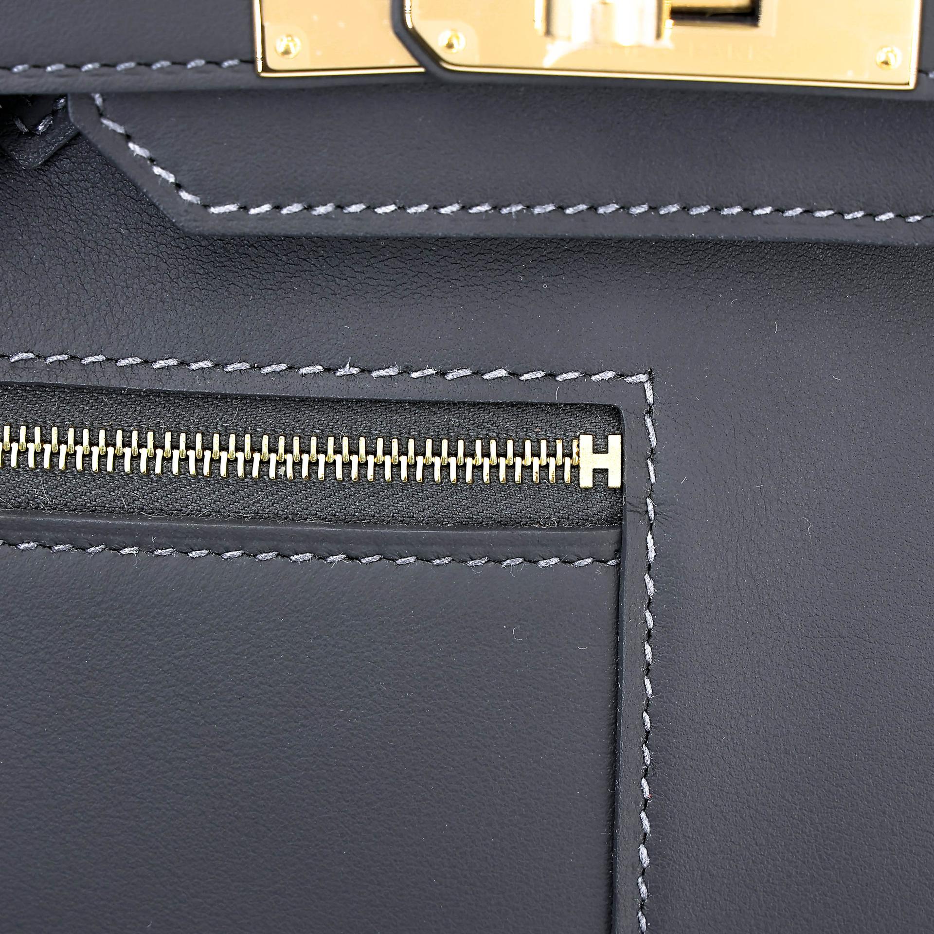 全新 HERMÈS 爱马仕 Birkin 30 Colormatic 85 石板灰 Ardoise Swift牛皮 香槟金扣 K刻 2025年 - 9