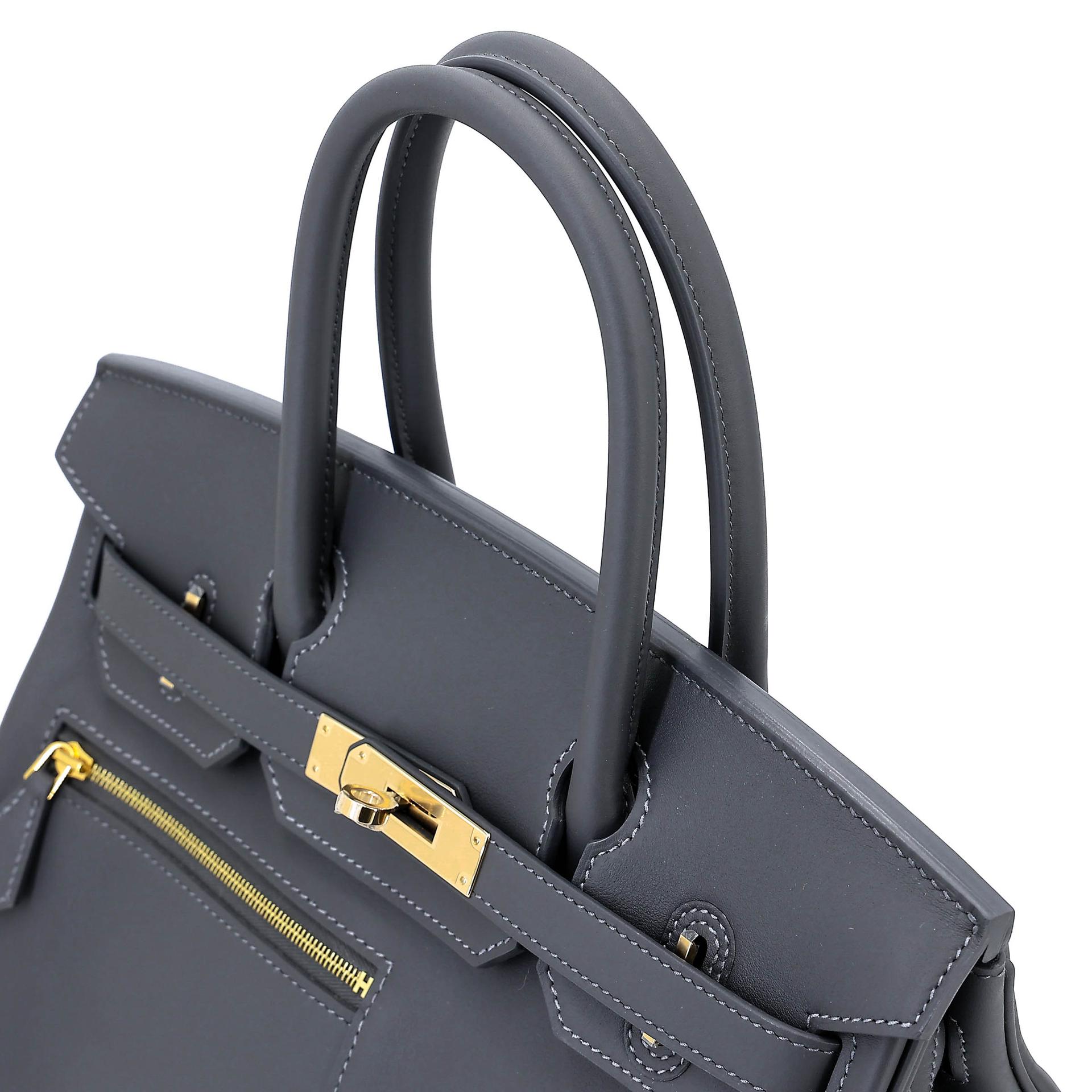 全新 HERMÈS 爱马仕 Birkin 30 Colormatic 85 石板灰 Ardoise Swift牛皮 香槟金扣 K刻 2025年 - 3