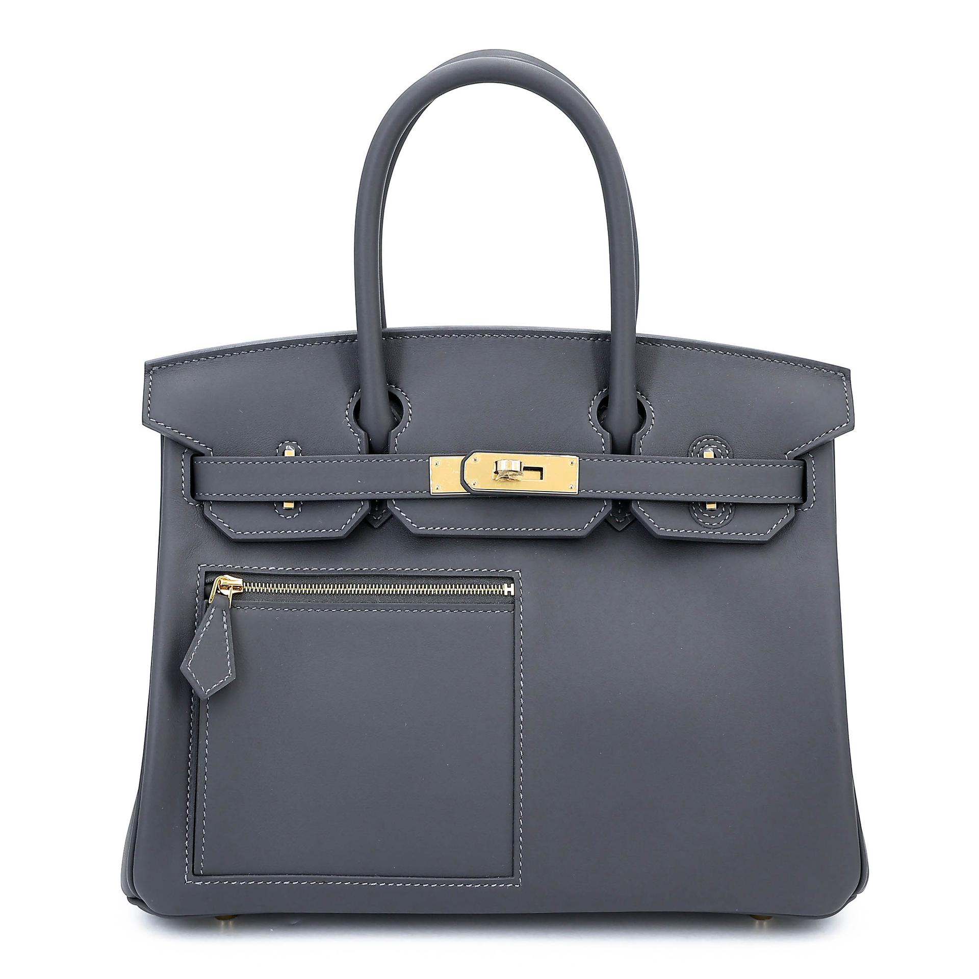 全新 HERMÈS 爱马仕 Birkin 30 Colormatic 85 石板灰 Ardoise Swift牛皮 香槟金扣 K刻 2025年 - 1