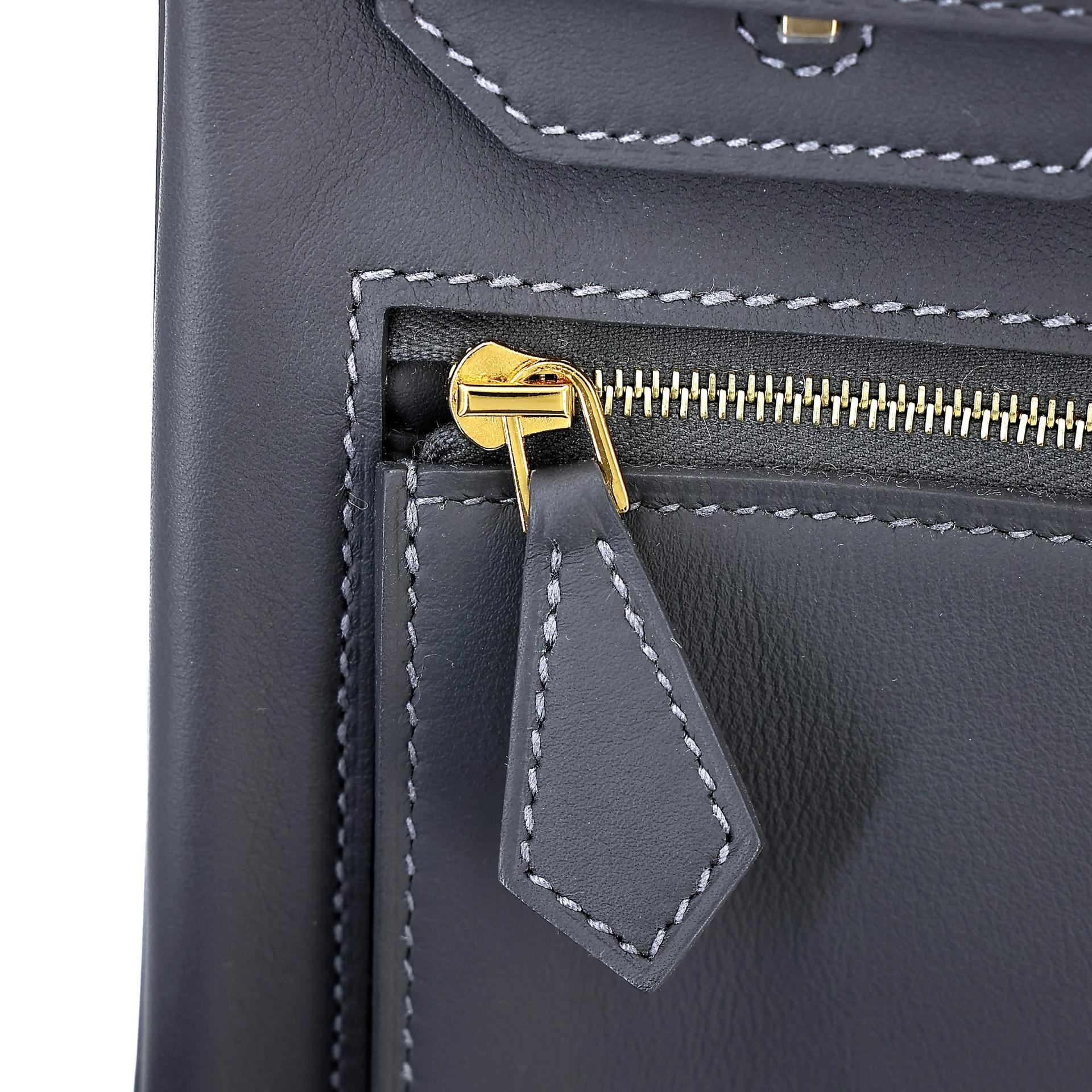 全新 HERMÈS 爱马仕 Birkin 30 Colormatic 85 石板灰 Ardoise Swift牛皮 香槟金扣 K刻 2025年 - 8