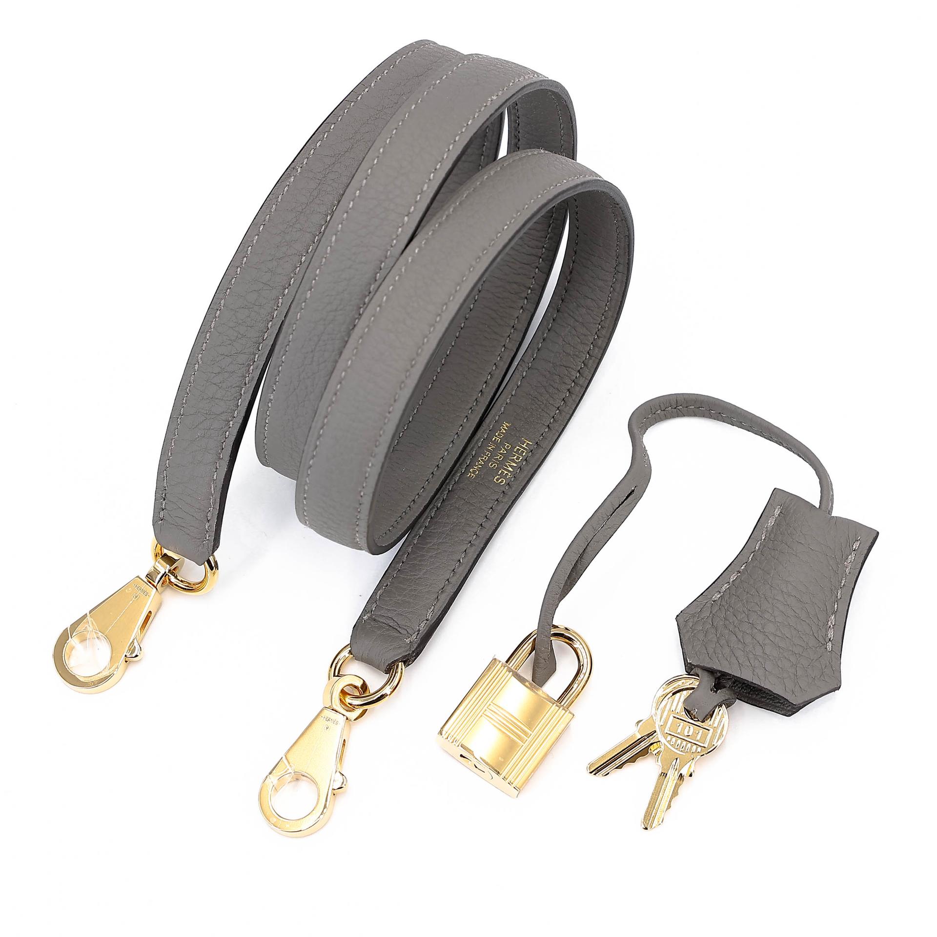 Excellent ( Rank SA ) HERMÈS Kelly 25 Gris Meyer (0L) Togo Gold hardware B (2023) - 20