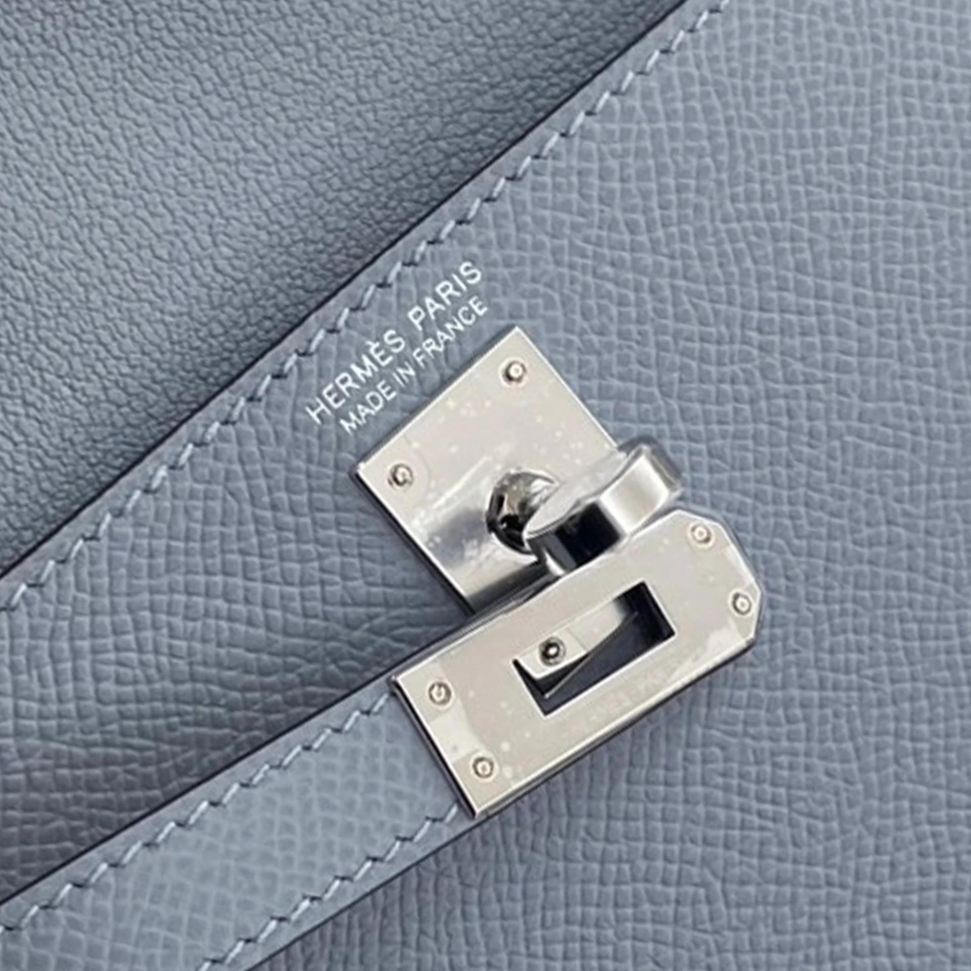 Brand New ( Rank N ) HERMÈS Kelly 20 en Desordre Gris Pantin (P0) Epsom Palladium hardware K (2025) - 13