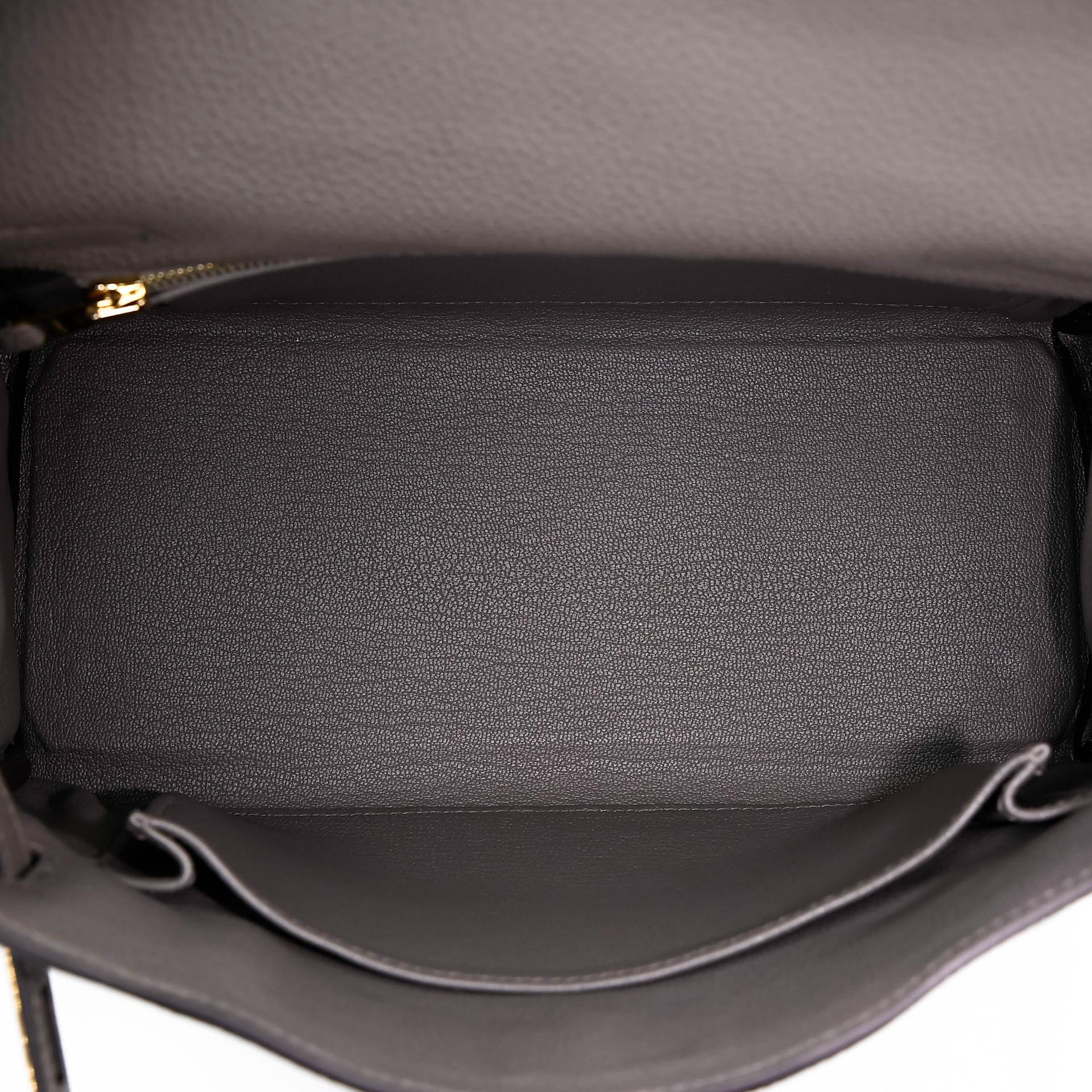 Excellent ( Rank SA ) HERMÈS Kelly 25 Gris Meyer (0L) Togo Gold hardware B (2023) - 19