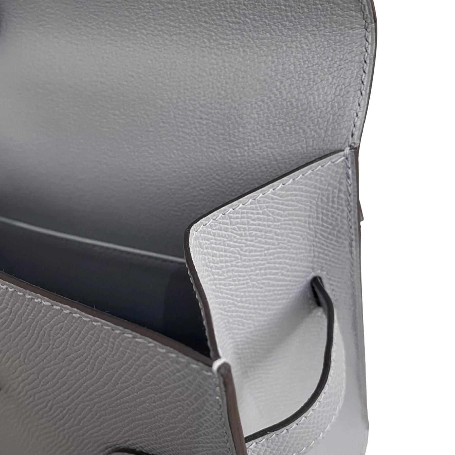Brand New ( Rank N ) HERMÈS Kelly 20 en Desordre Gris Pantin (P0) Epsom Palladium hardware K (2025) - 11