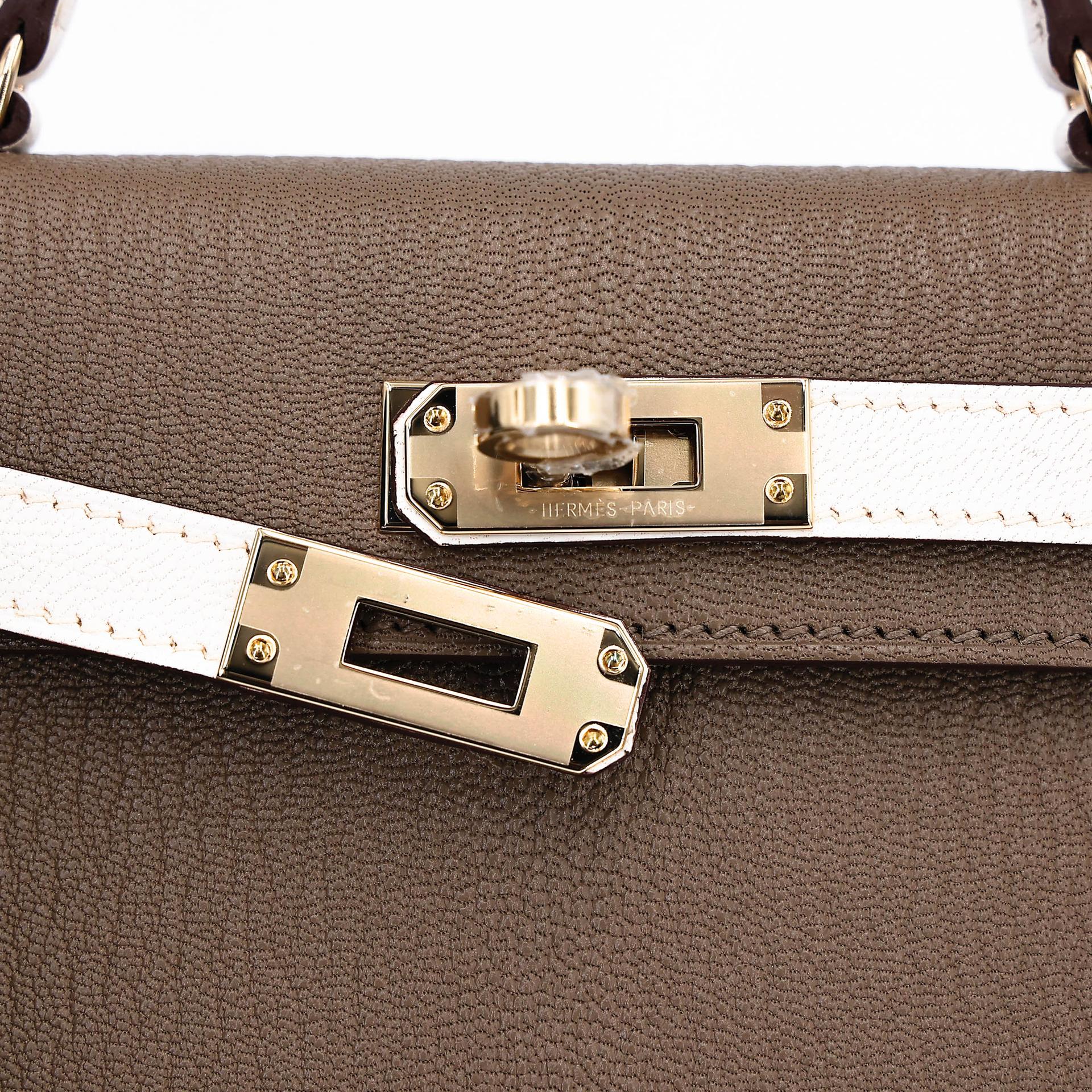 ランク N 新品 HERMÈS エルメス スペシャルオーダー ミニケリー2 HSS エトゥープ (18) ナタ (I2) シェーブル シャンパンゴールド金具 K刻印 (2025) - 8