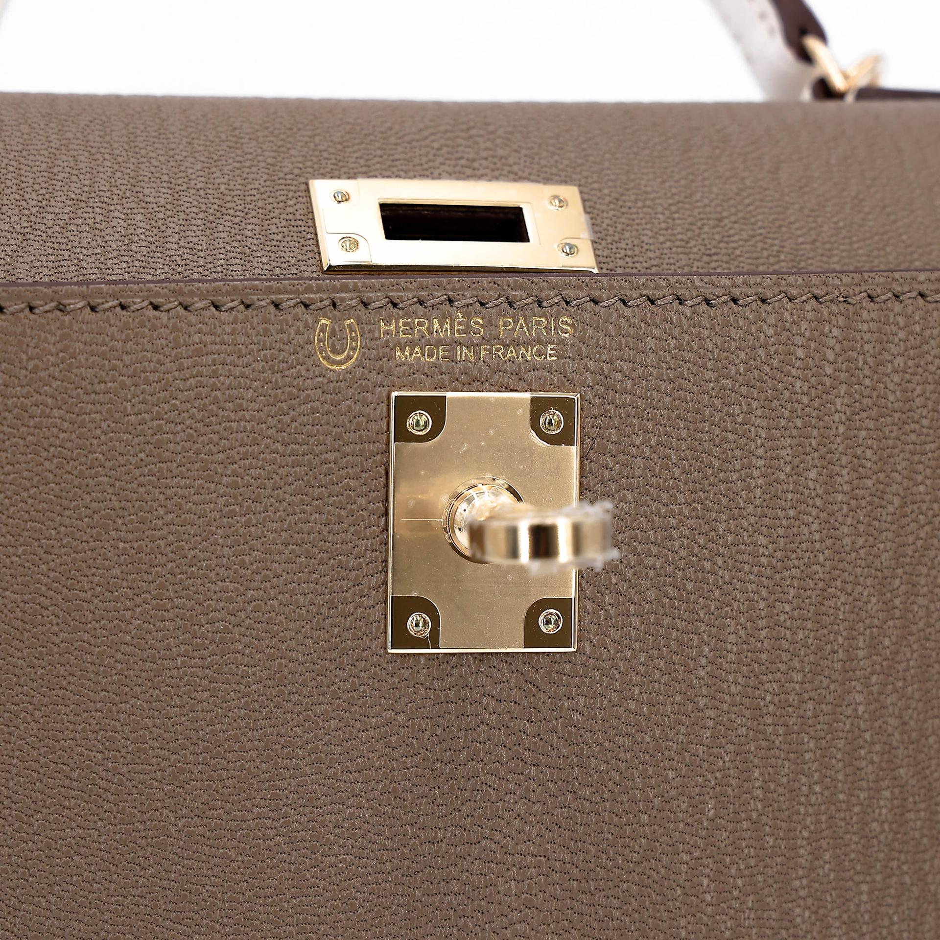 ランク N 新品 HERMÈS エルメス スペシャルオーダー ミニケリー2 HSS エトゥープ (18) ナタ (I2) シェーブル シャンパンゴールド金具 K刻印 (2025) - 13