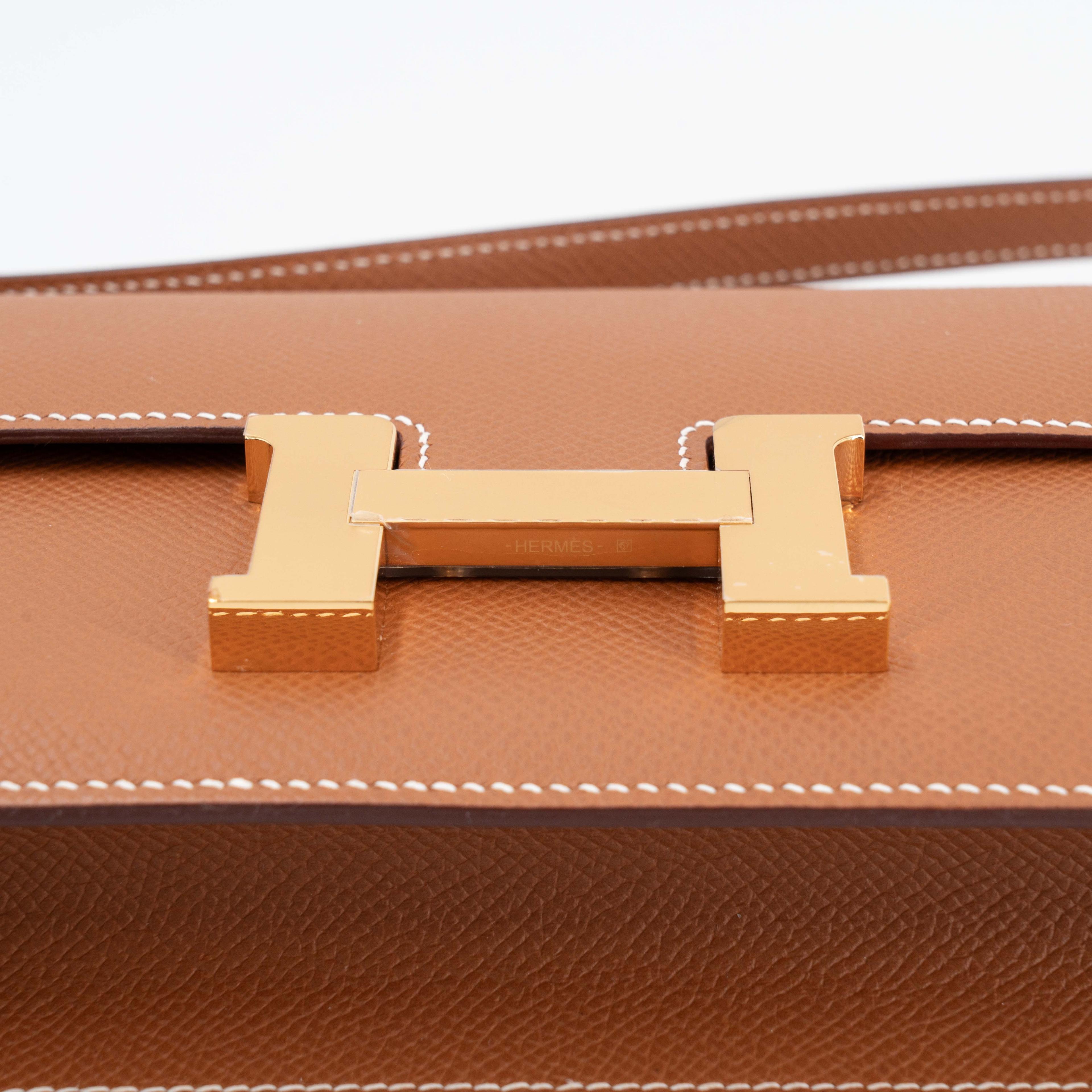 Brand New ( Rank N ) HERMÈS Constance Elan Gold (37) Epsom Gold hardware K (2025) - 9