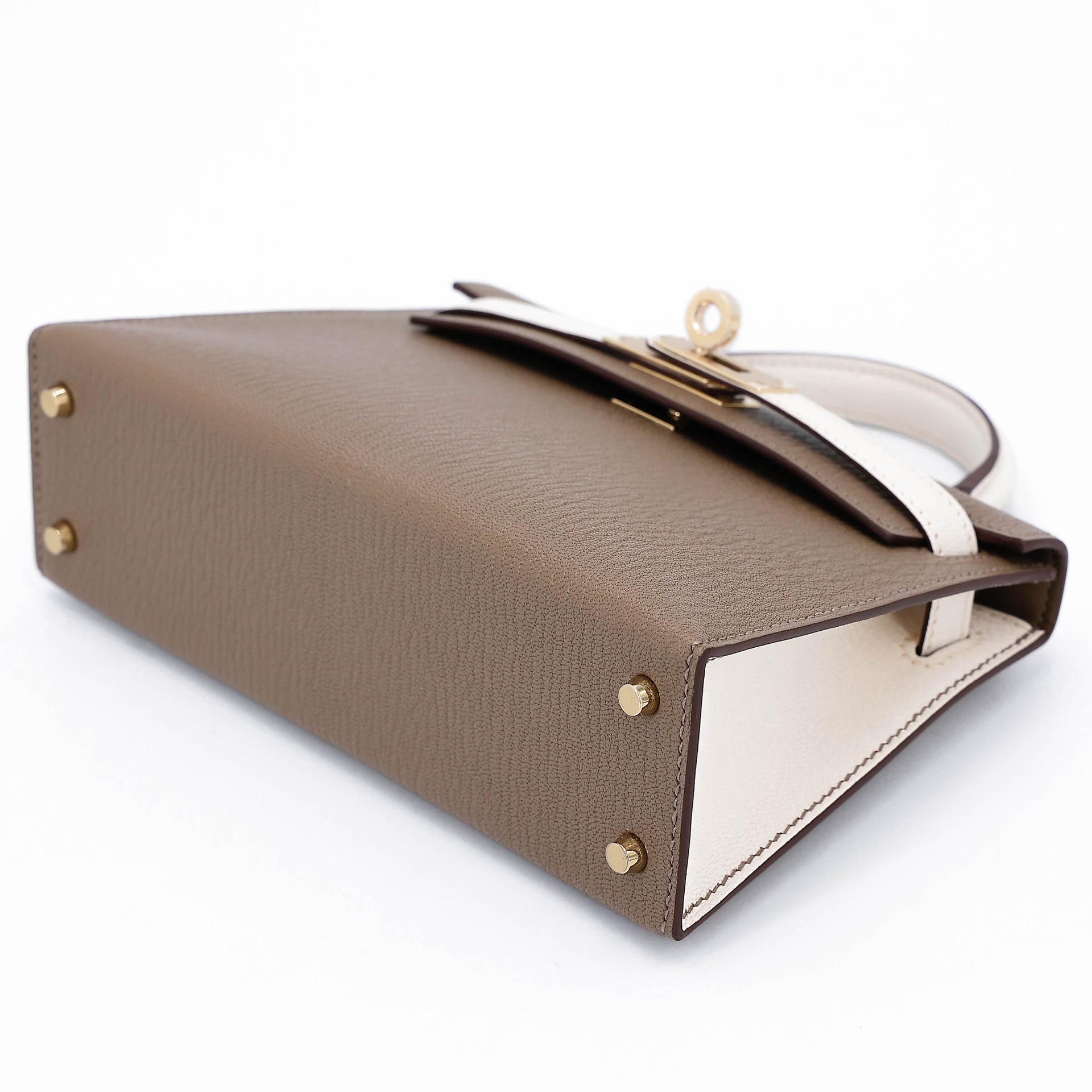 ランク N 新品 HERMÈS エルメス スペシャルオーダー ミニケリー2 HSS エトゥープ (18) ナタ (I2) シェーブル シャンパンゴールド金具 K刻印 (2025) - 4